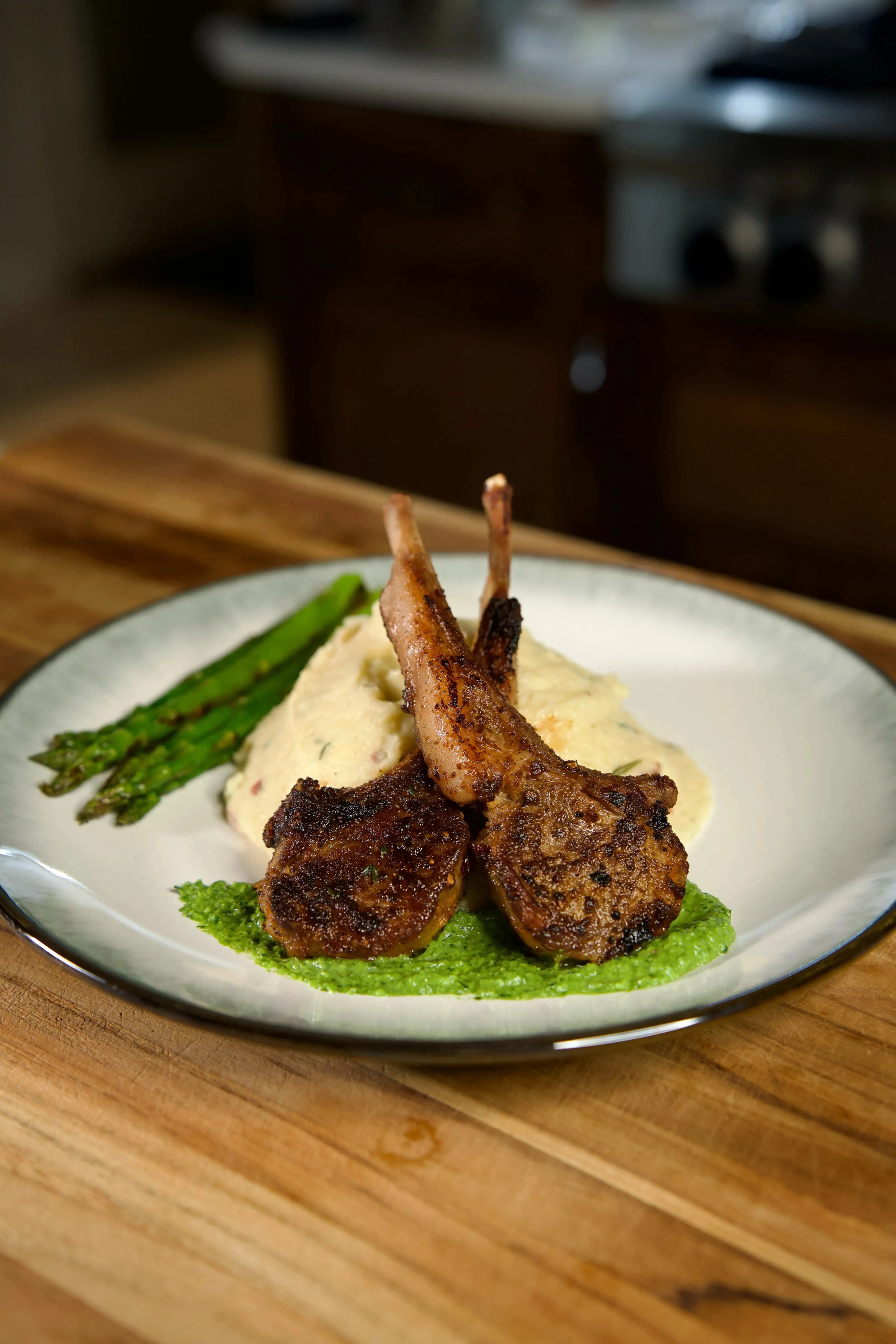 Dijon Lamb Chops & Parsley Mint Sauce