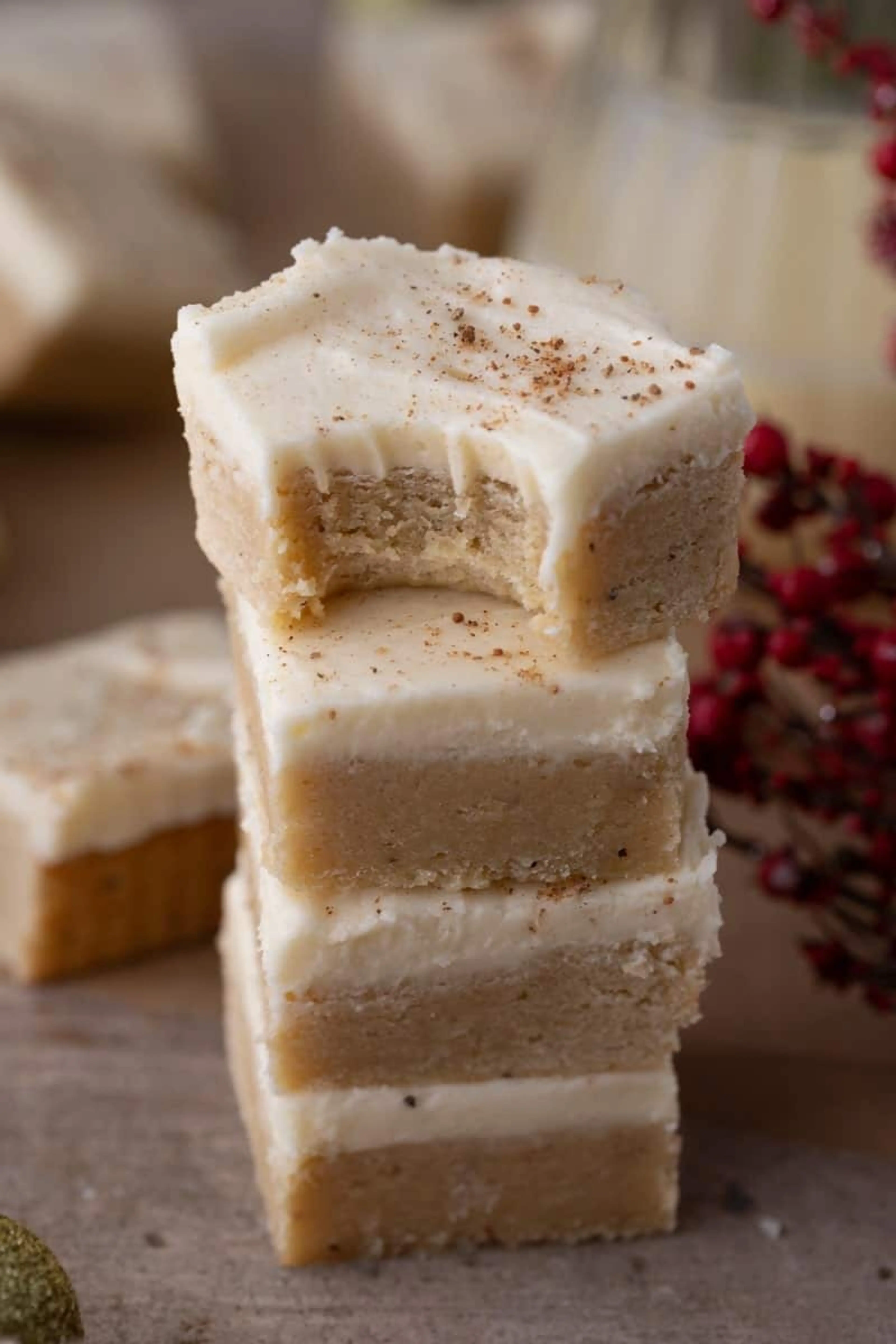 The Best Eggnog Cookie Bars