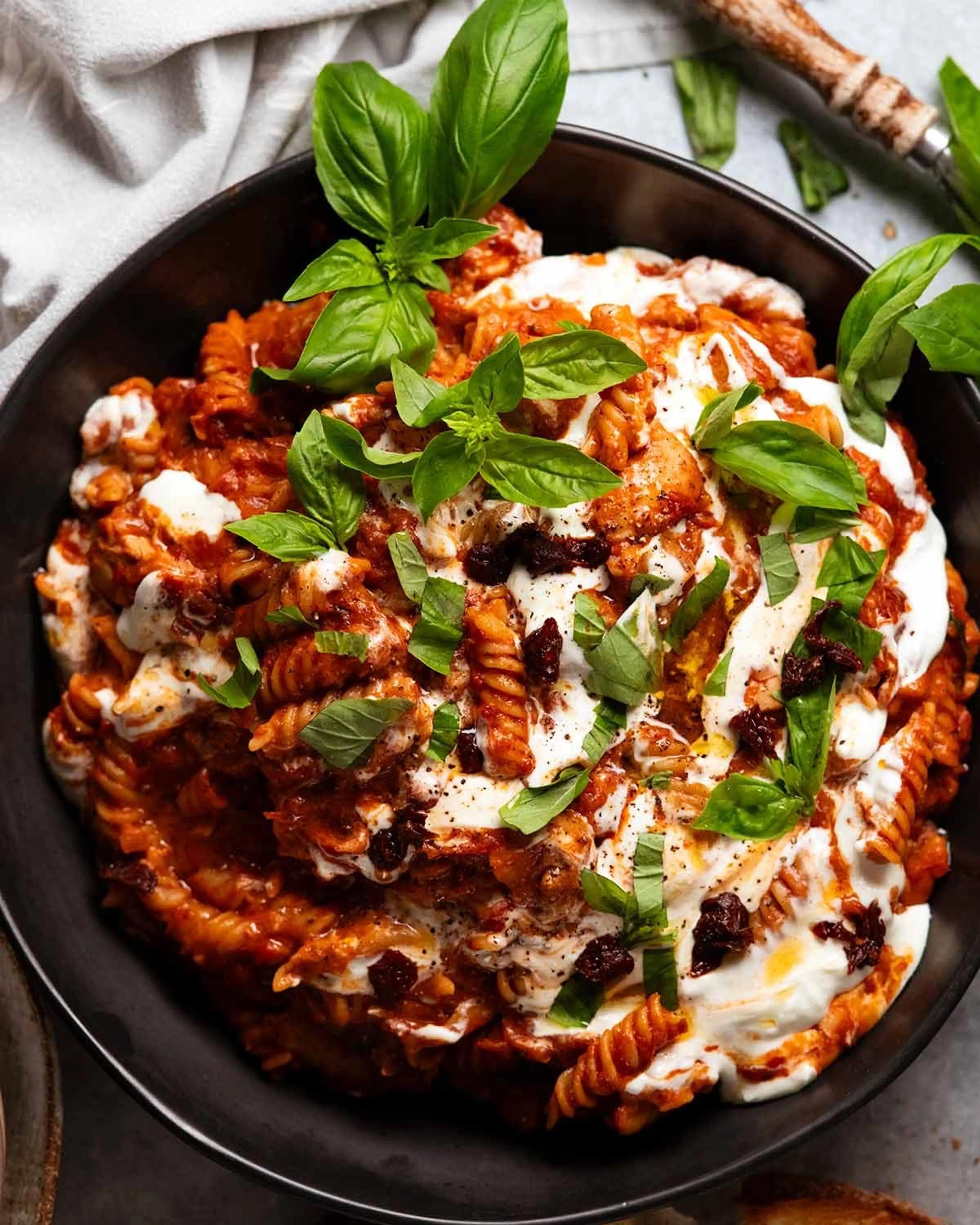 Whipped ricotta one pot chicken pasta