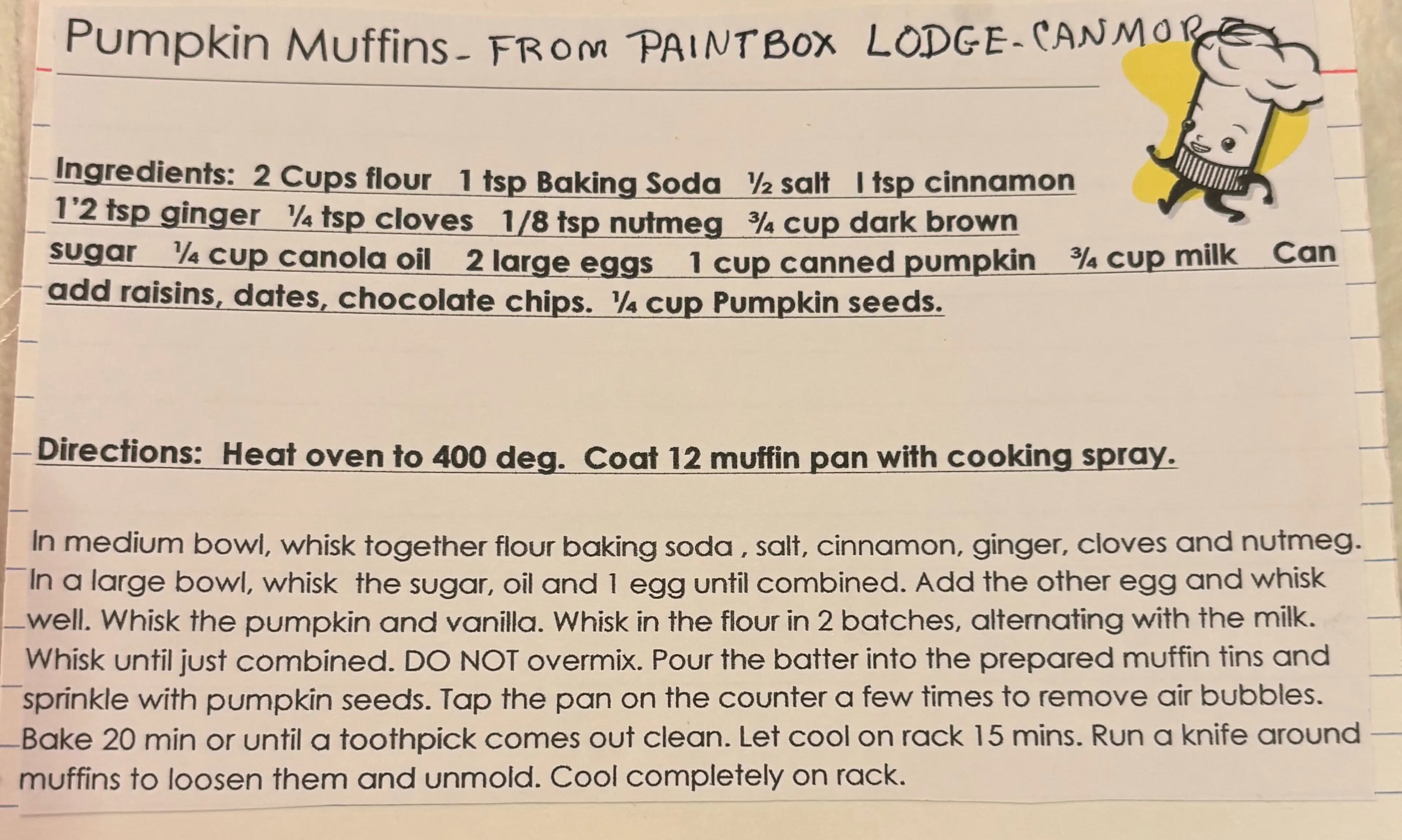 Pumpkin Muffins From Paintbox Lodge Canmore