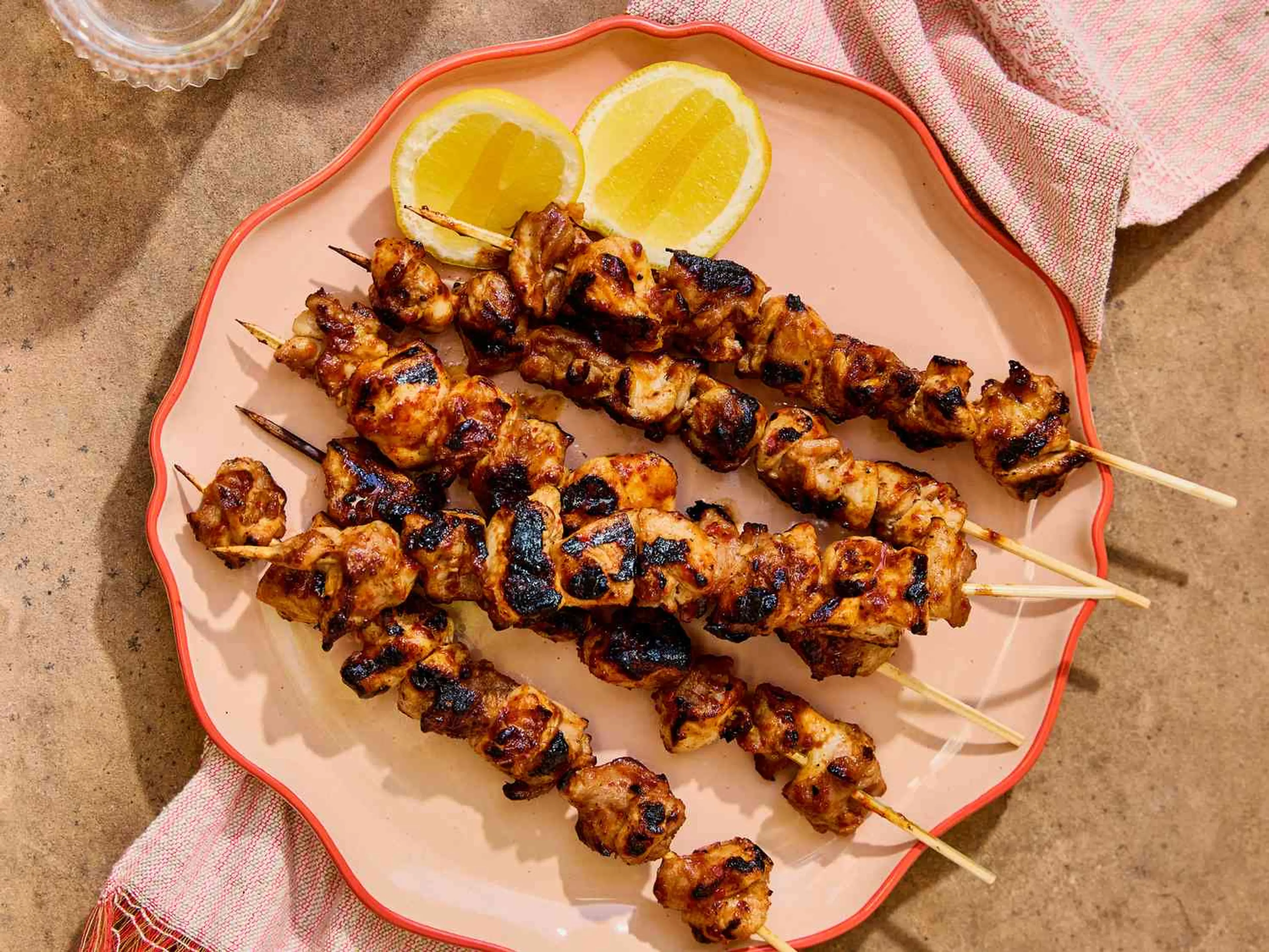 Harissa-Honey Glazed Chicken Skewers