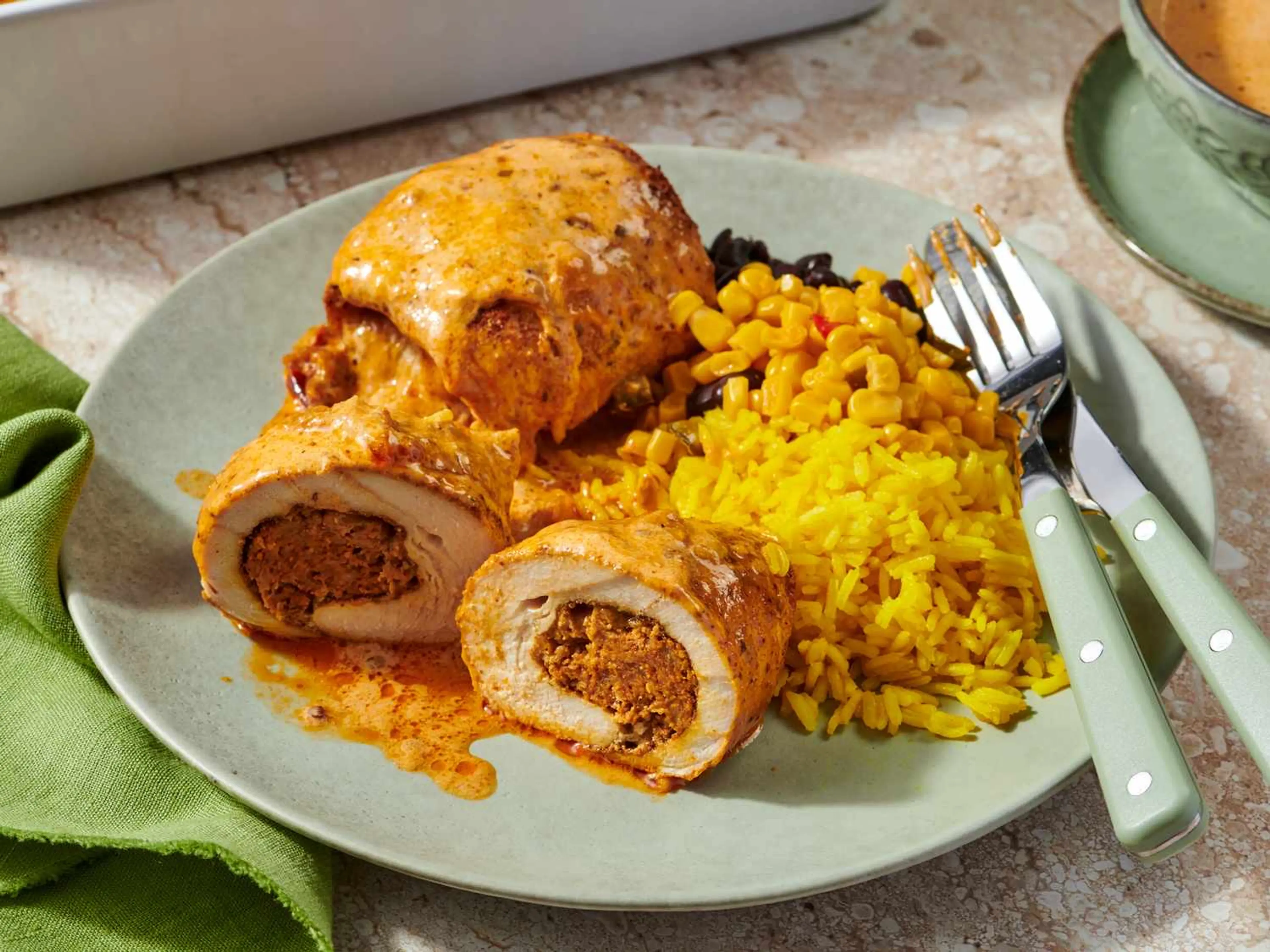 Chorizo-Stuffed Chicken with Chipotle Sauce