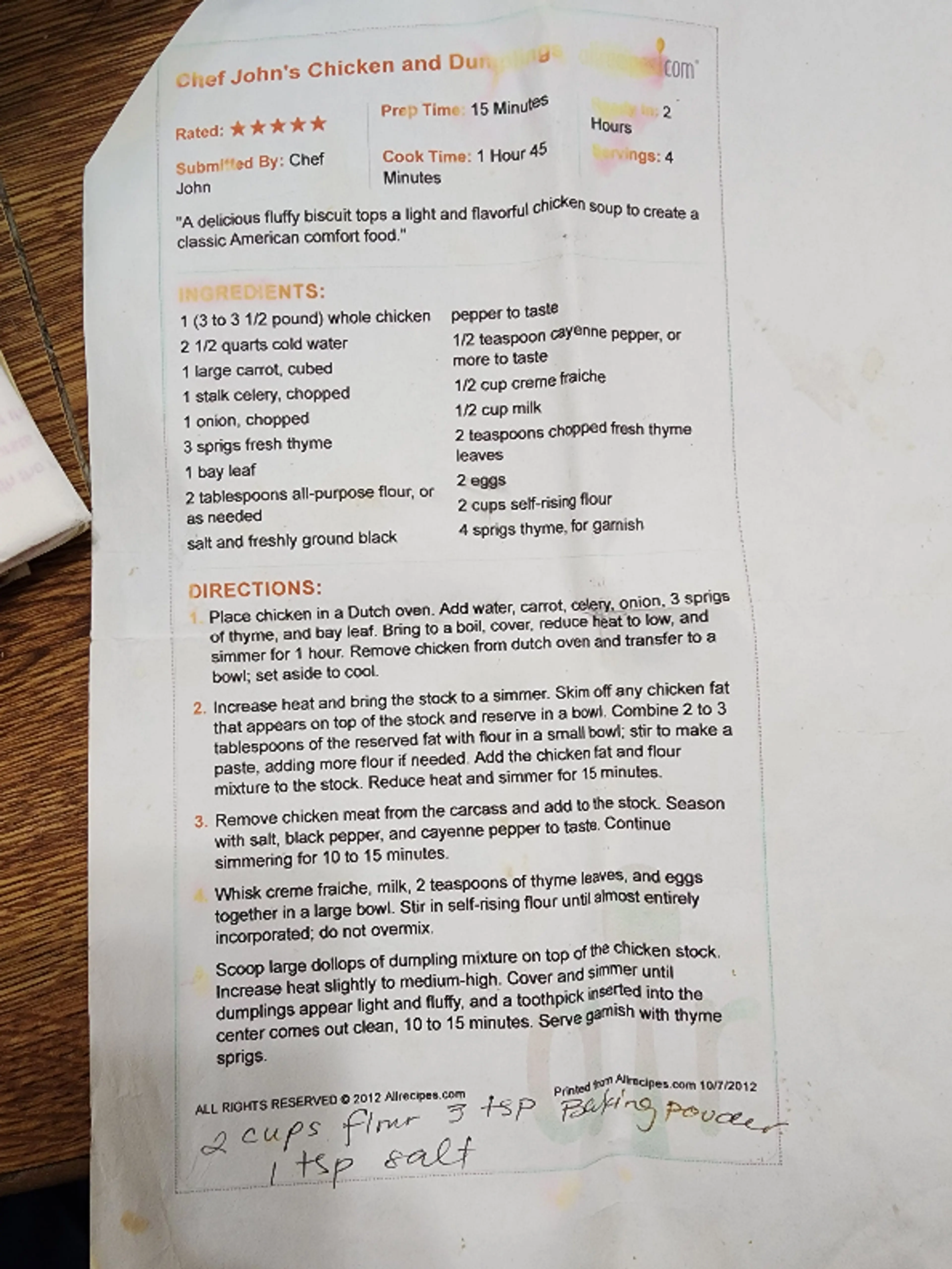 Chef John's Chicken and Dumplings