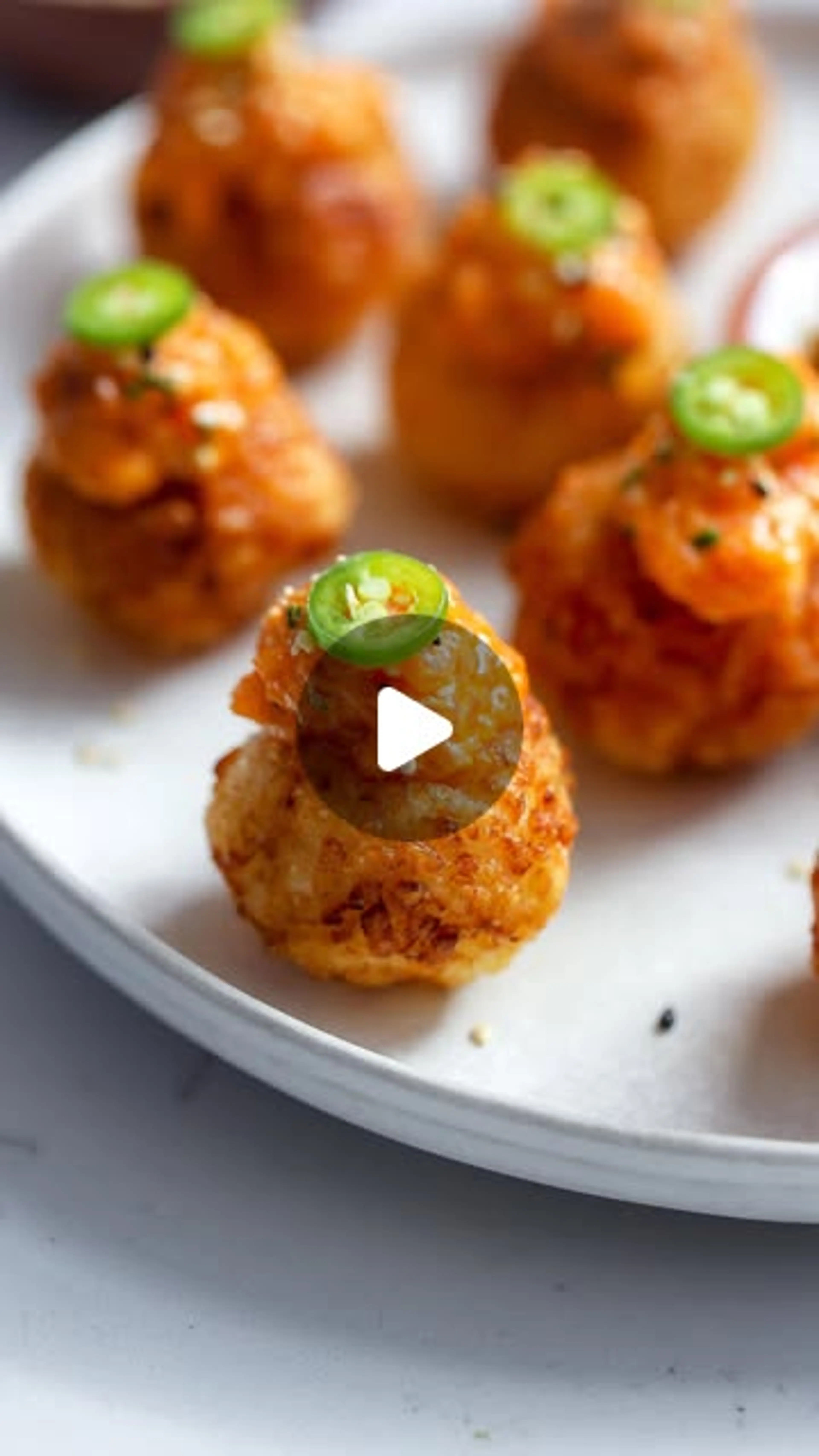 Spicy Salmon Crispy Rice Balls