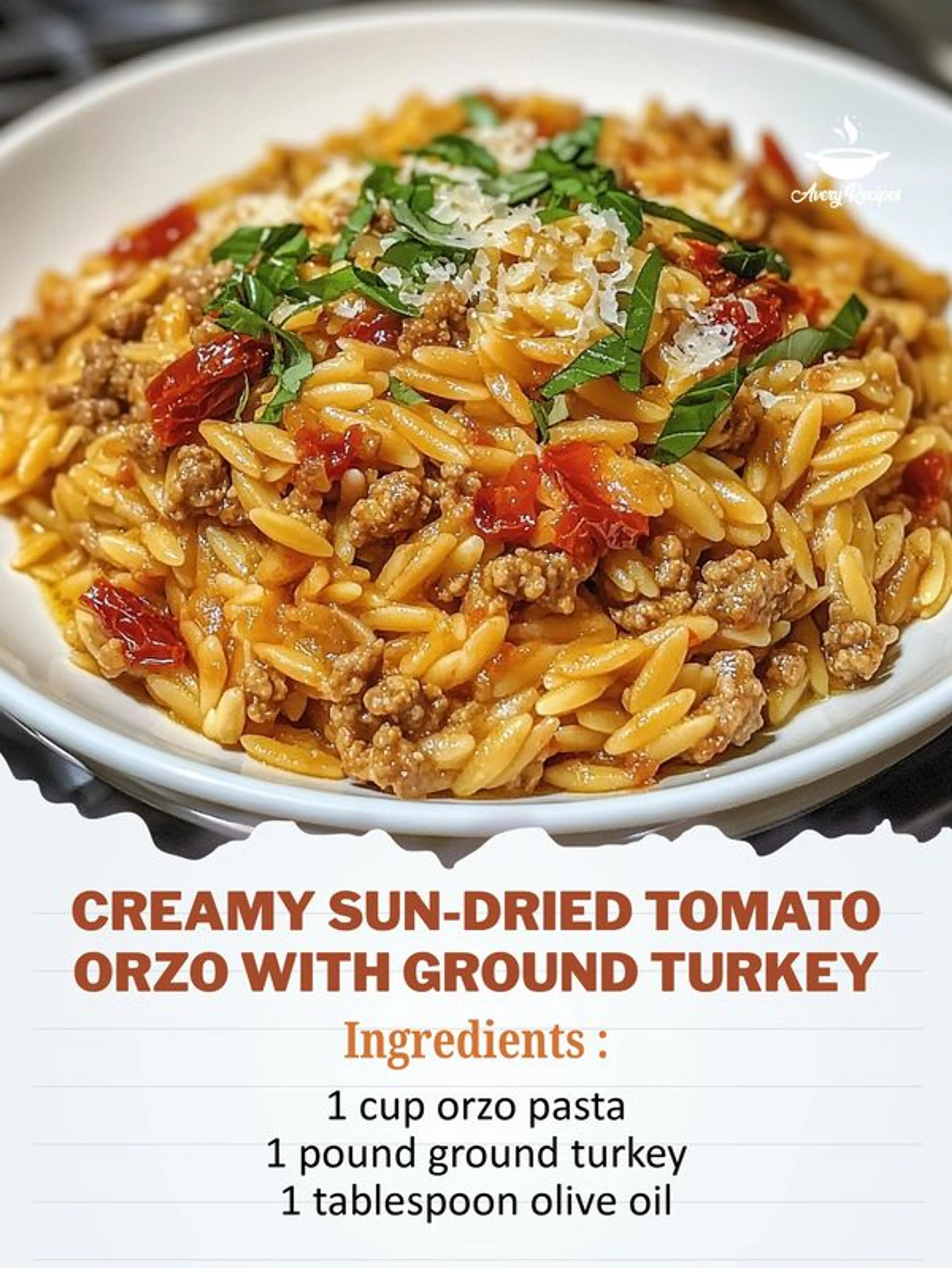 Creamy Sun-dried Tomato Orzo with Ground Beef