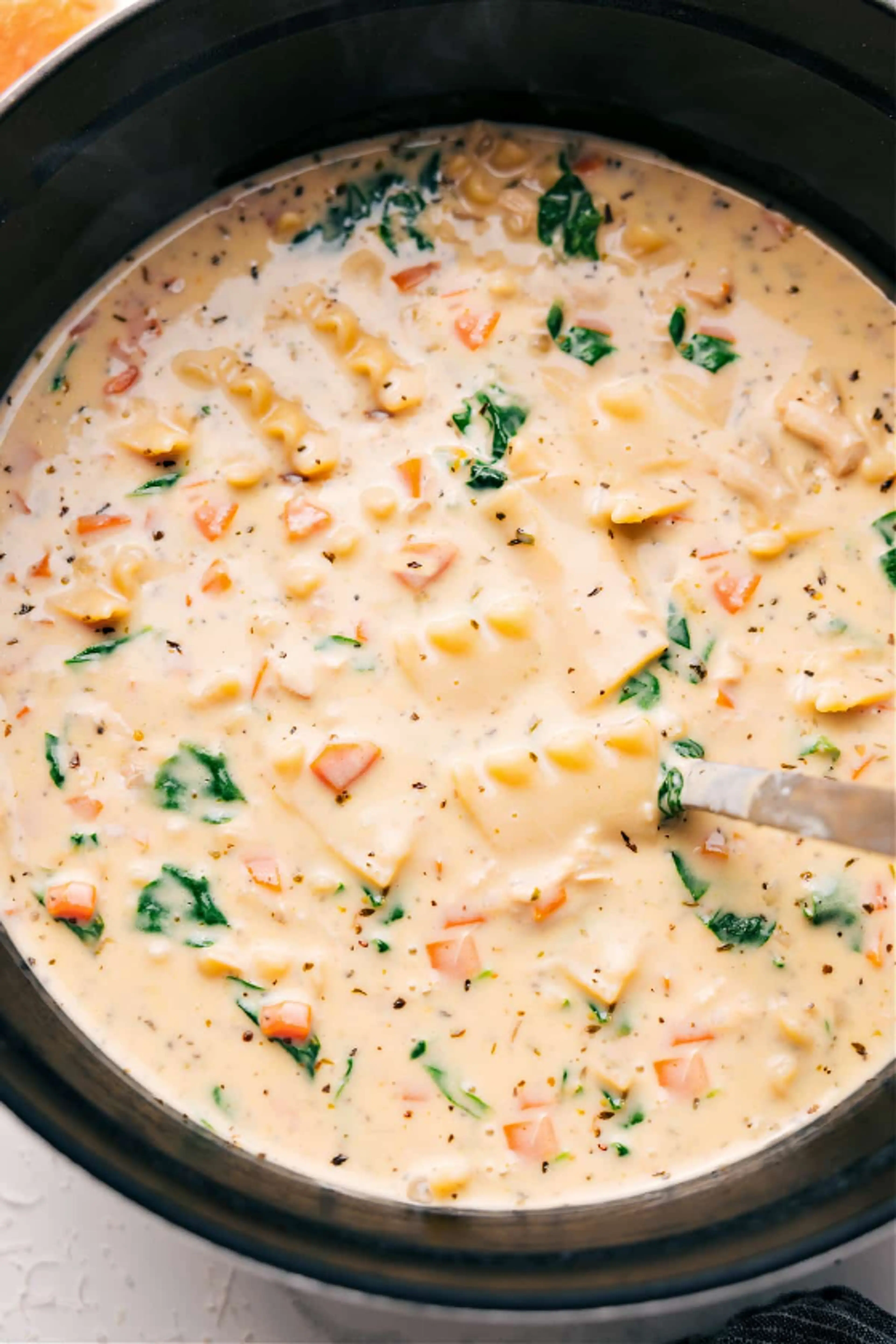 White Chicken Lasagna Soup