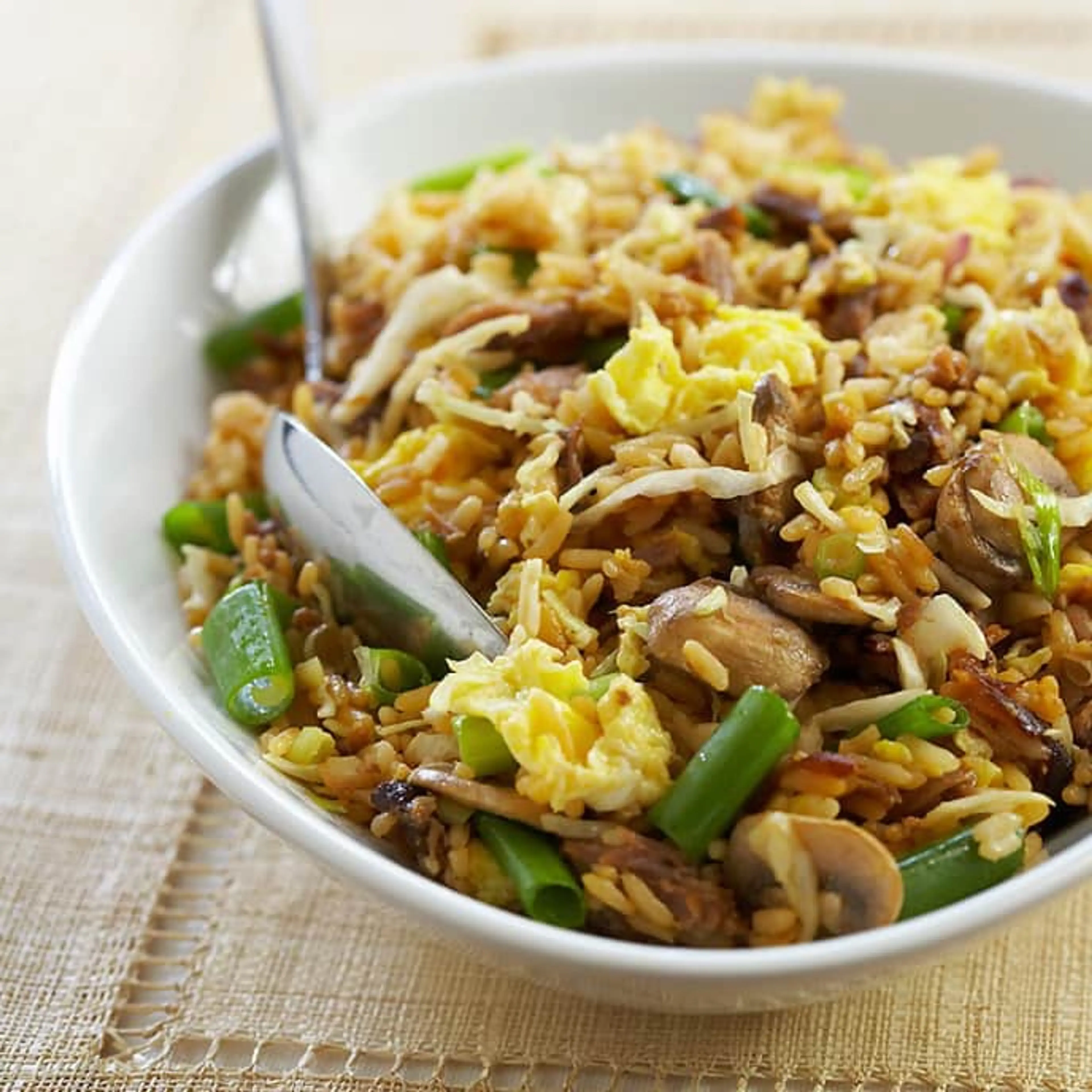 Pork Fried Rice with Shiitakes and Bean Sprouts (ATK)
