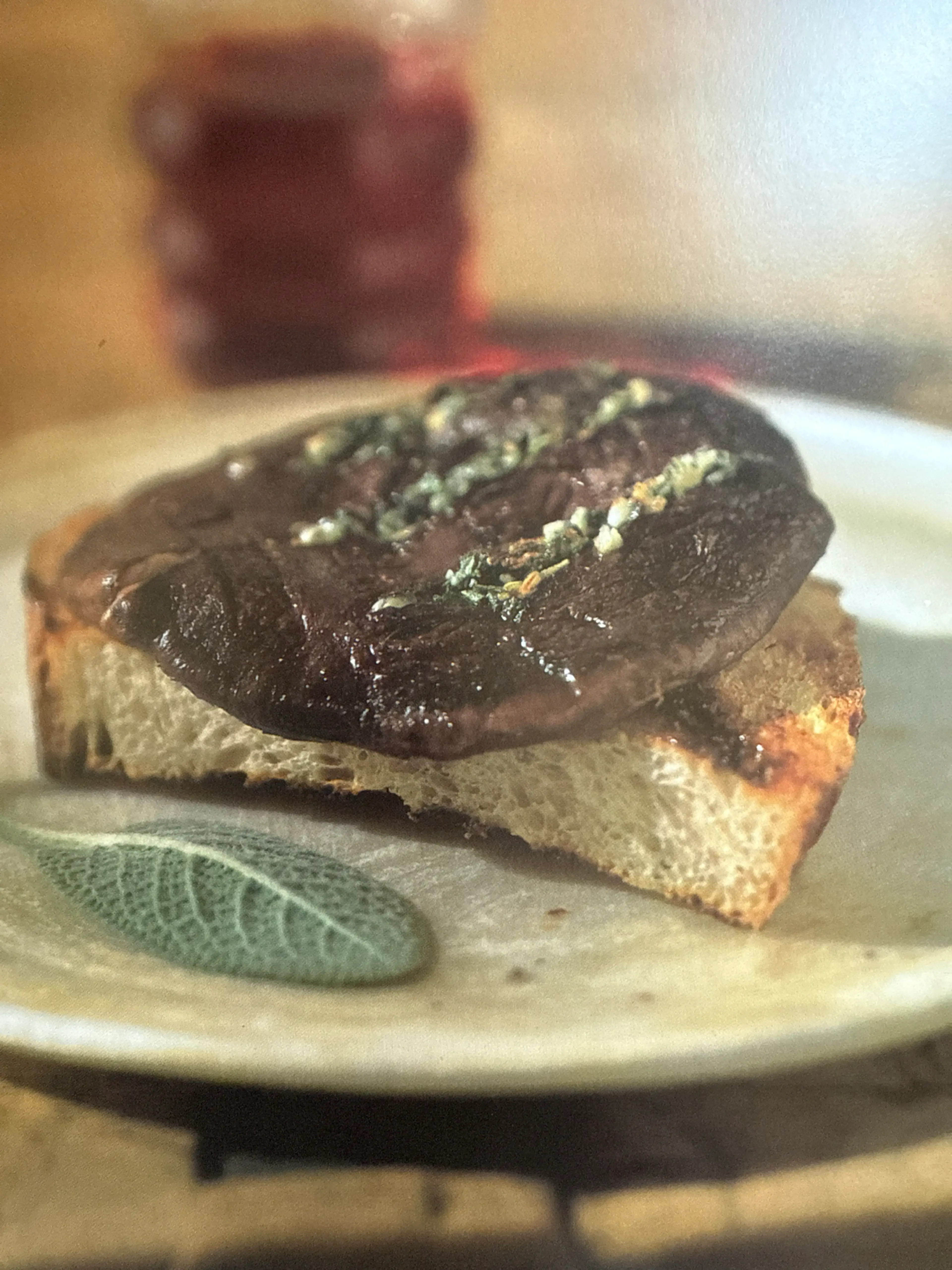 Bruschetta with Gigantic Grilled Mushrooms