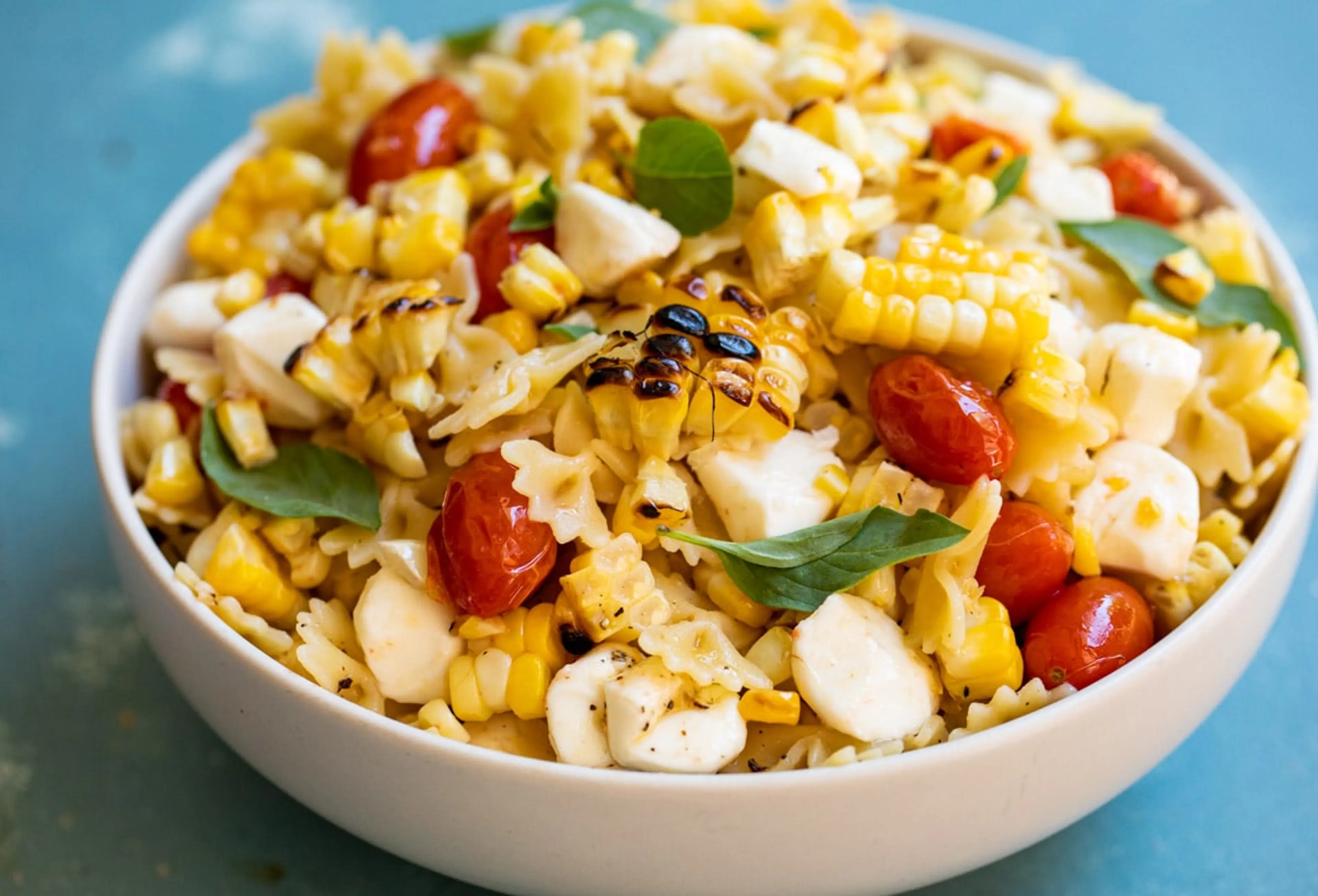 Grilled Tomato and Corn Pasta Salad