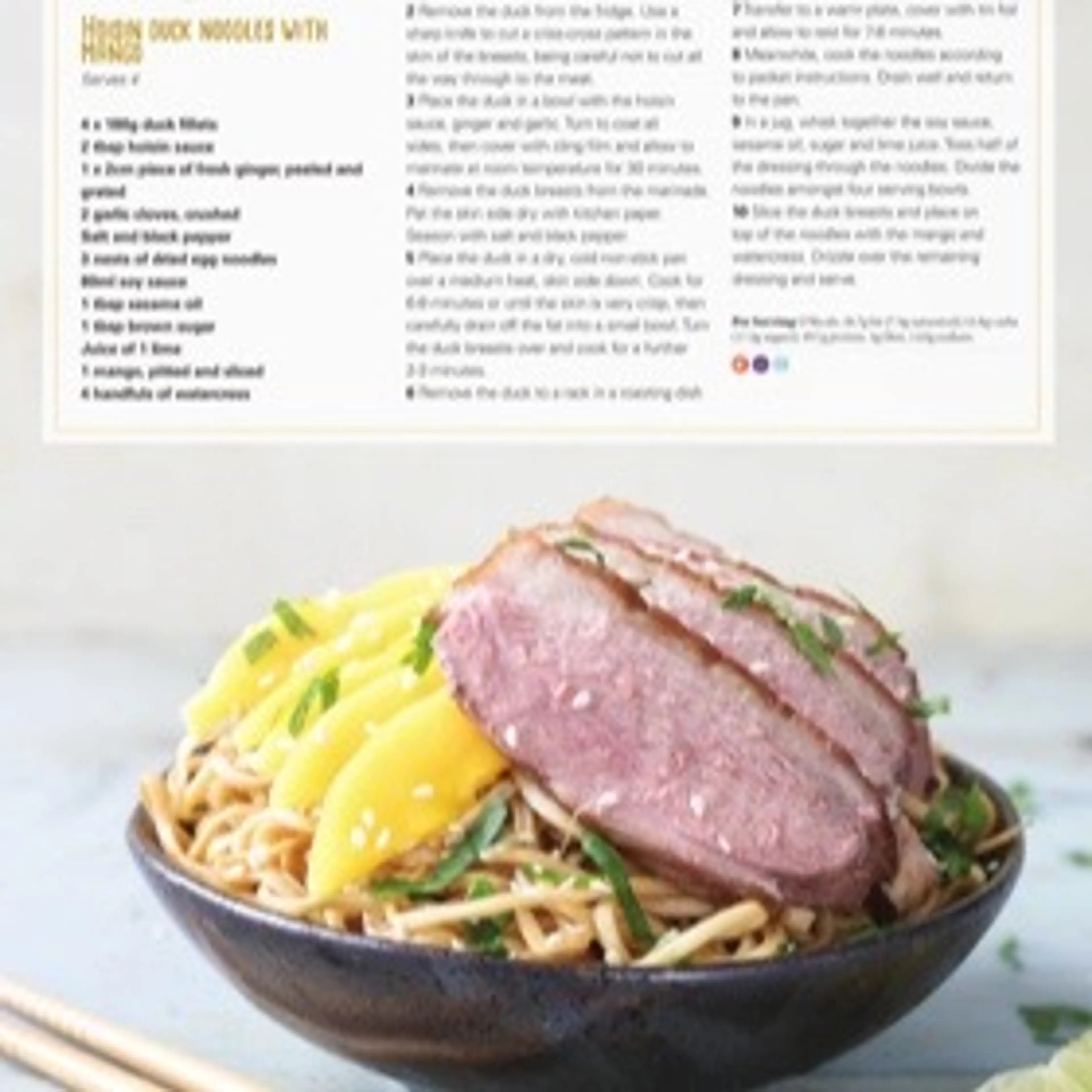 HOISIN DUCK NOODLES WITH MANGO