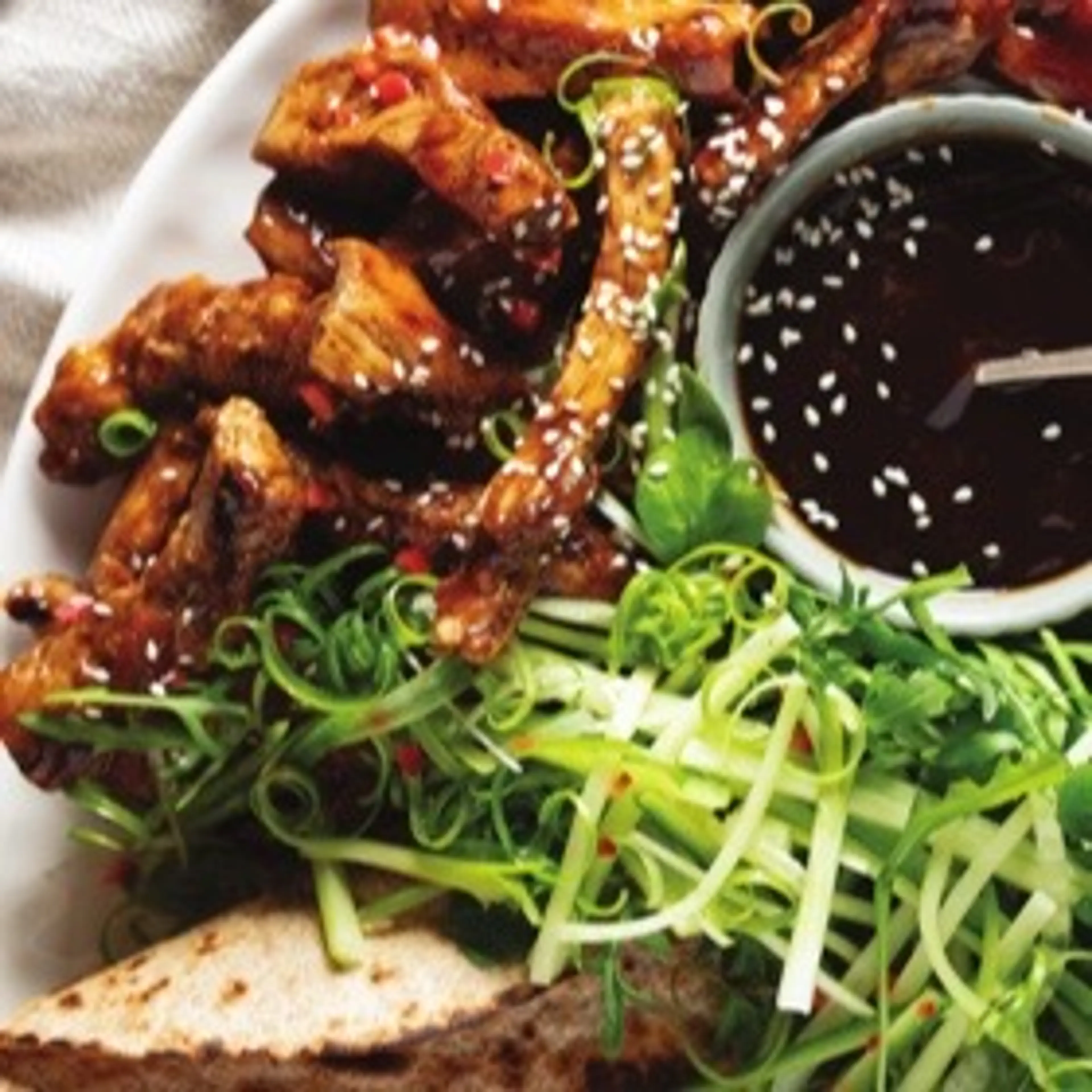 Sweet and sticky pork wraps
