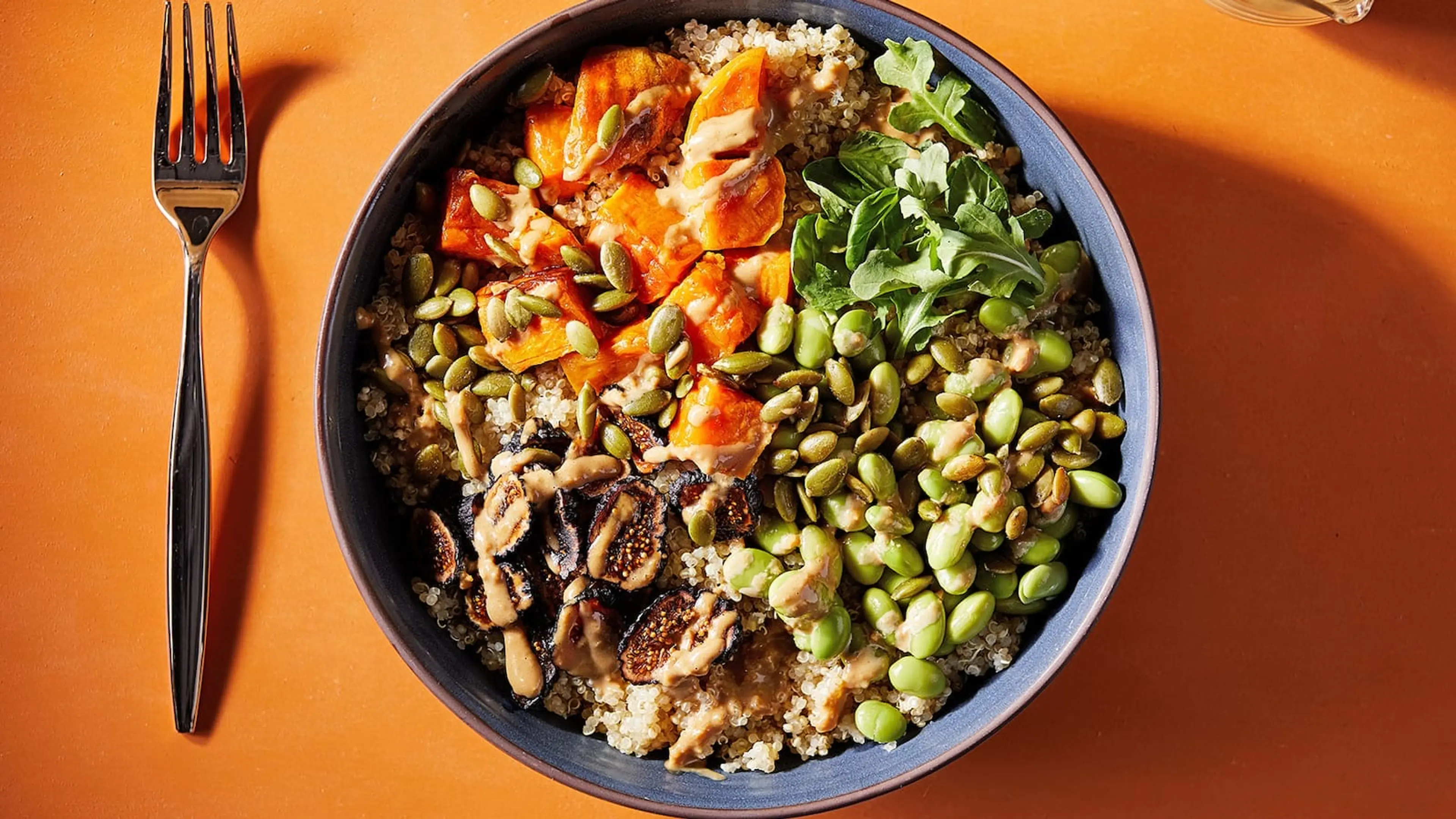 Grain Bowls With Sweet Potatoes and Edamame