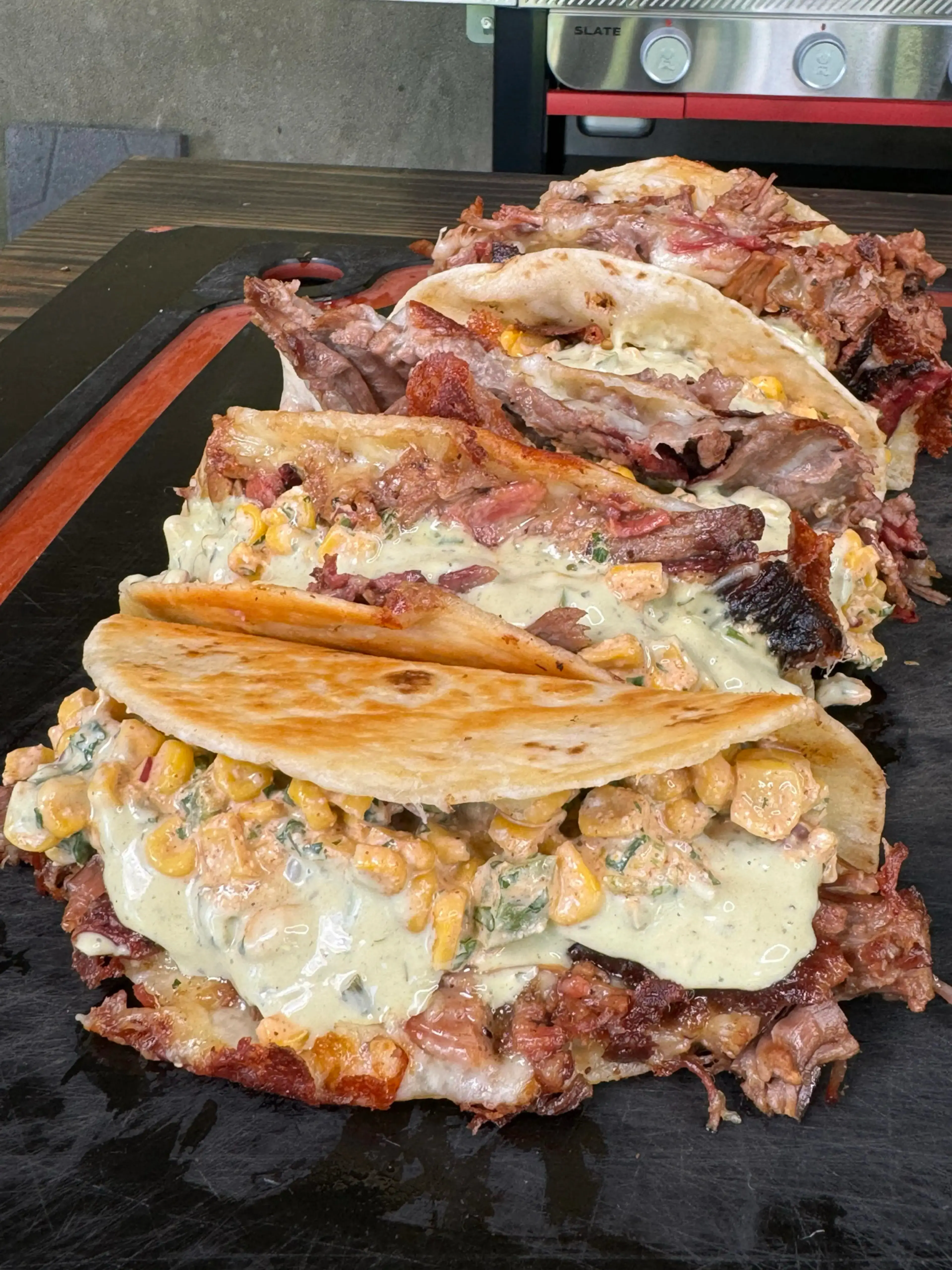 BBQ Brisket Elote Tacos