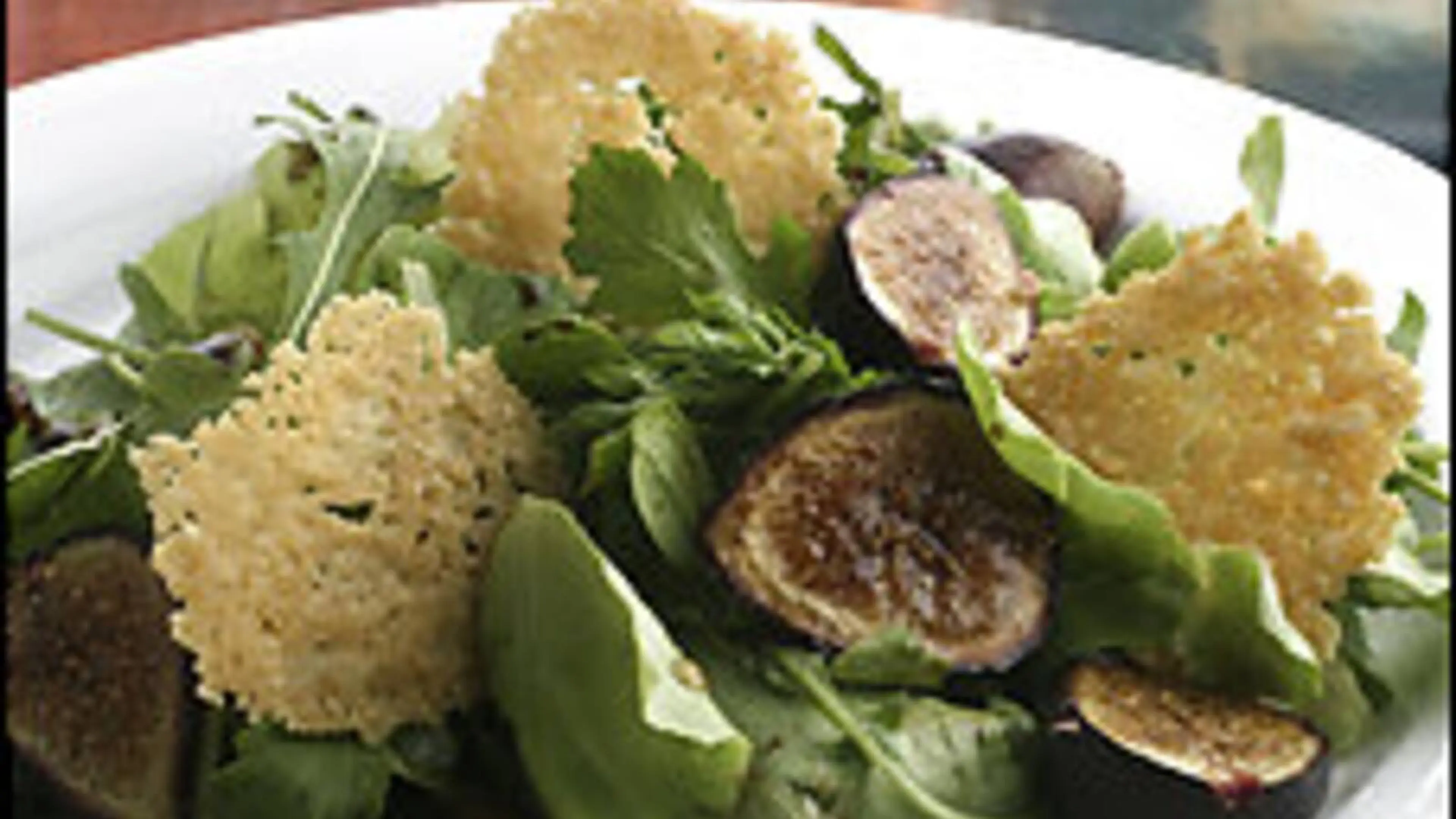Roasted Fig Salad With Crisped Cheese