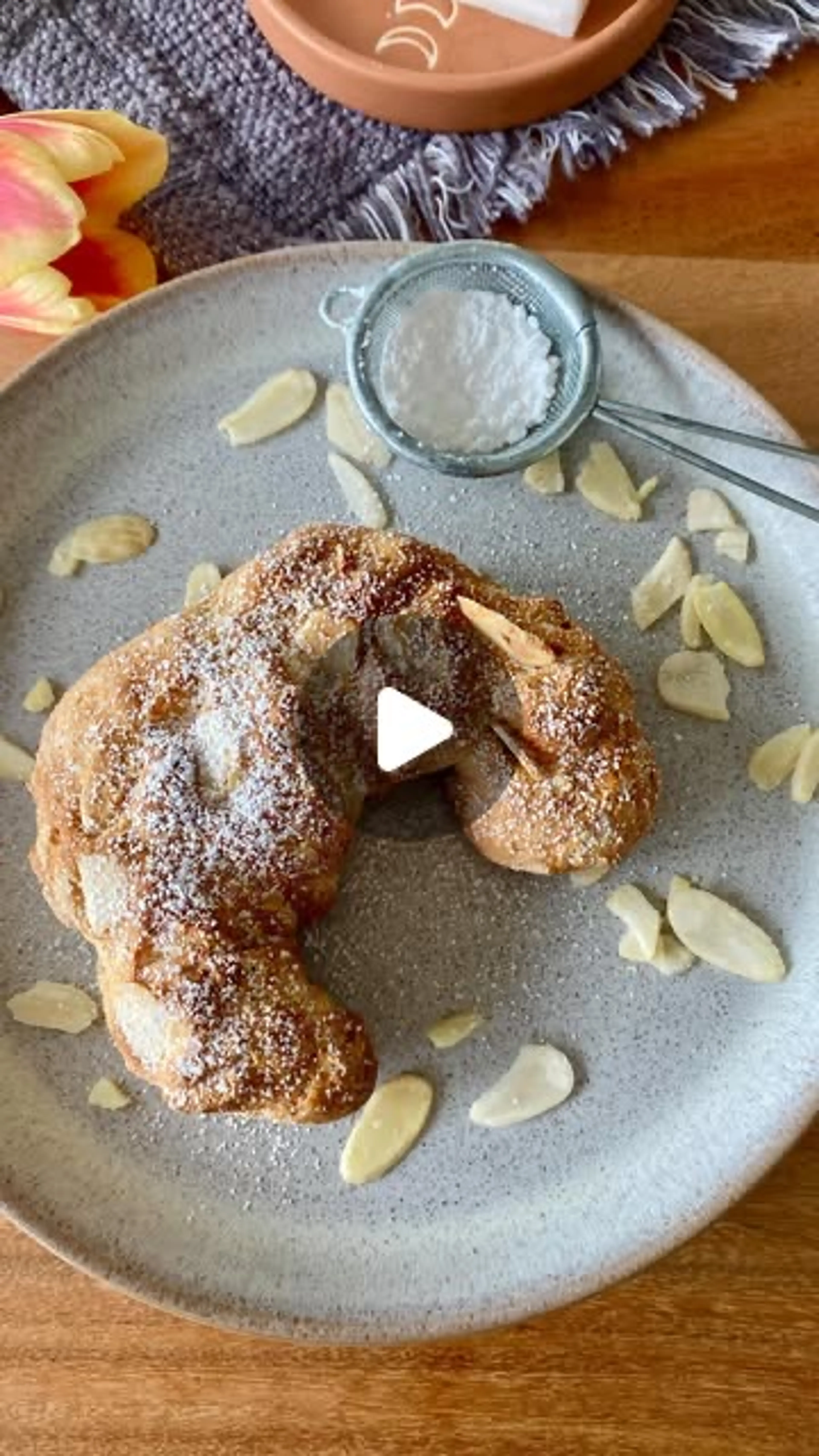Greek Yoghurt Almond Croissant Bread