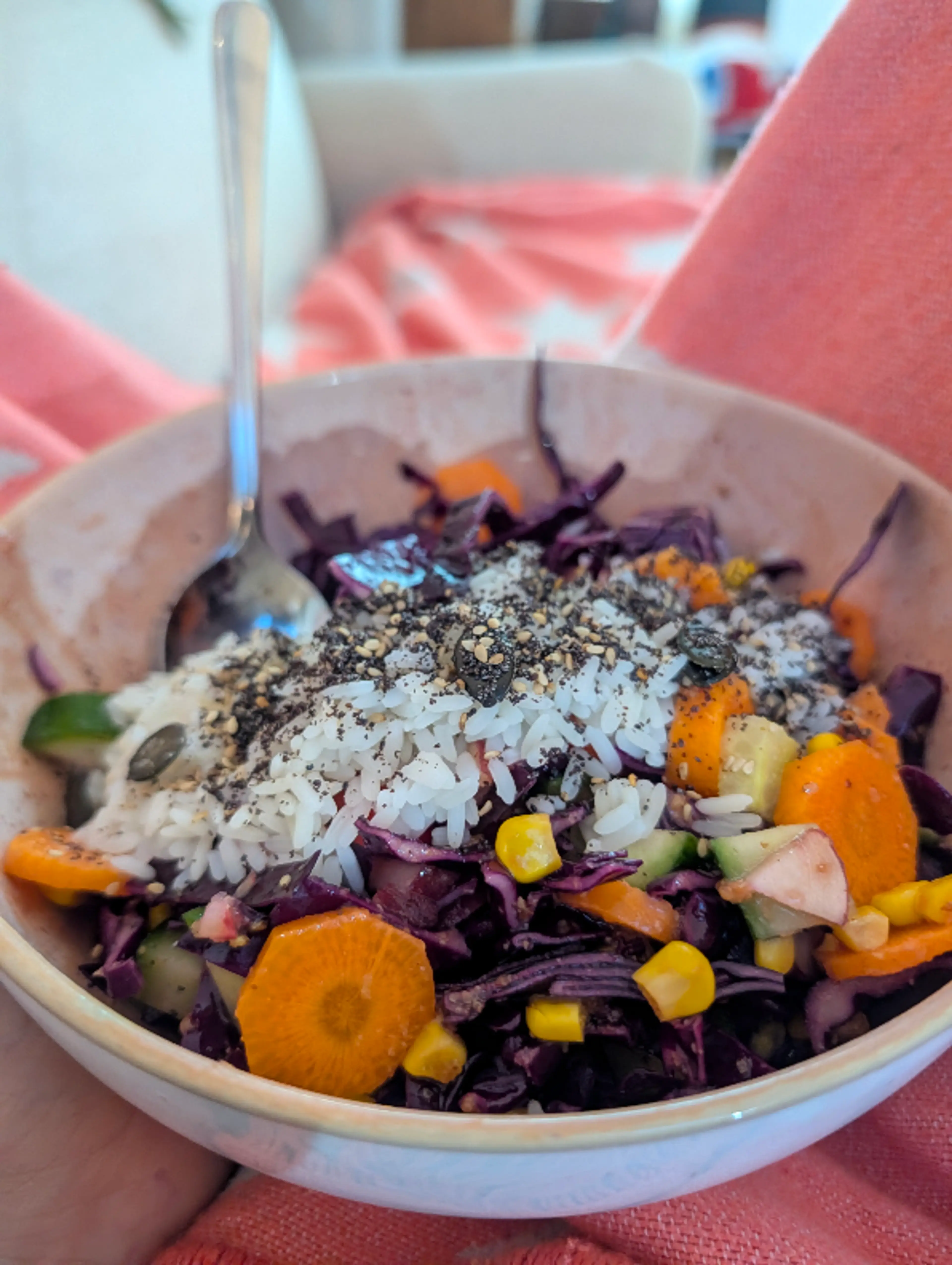 Rainbow Bowl mit Honig-Sef-Dressing