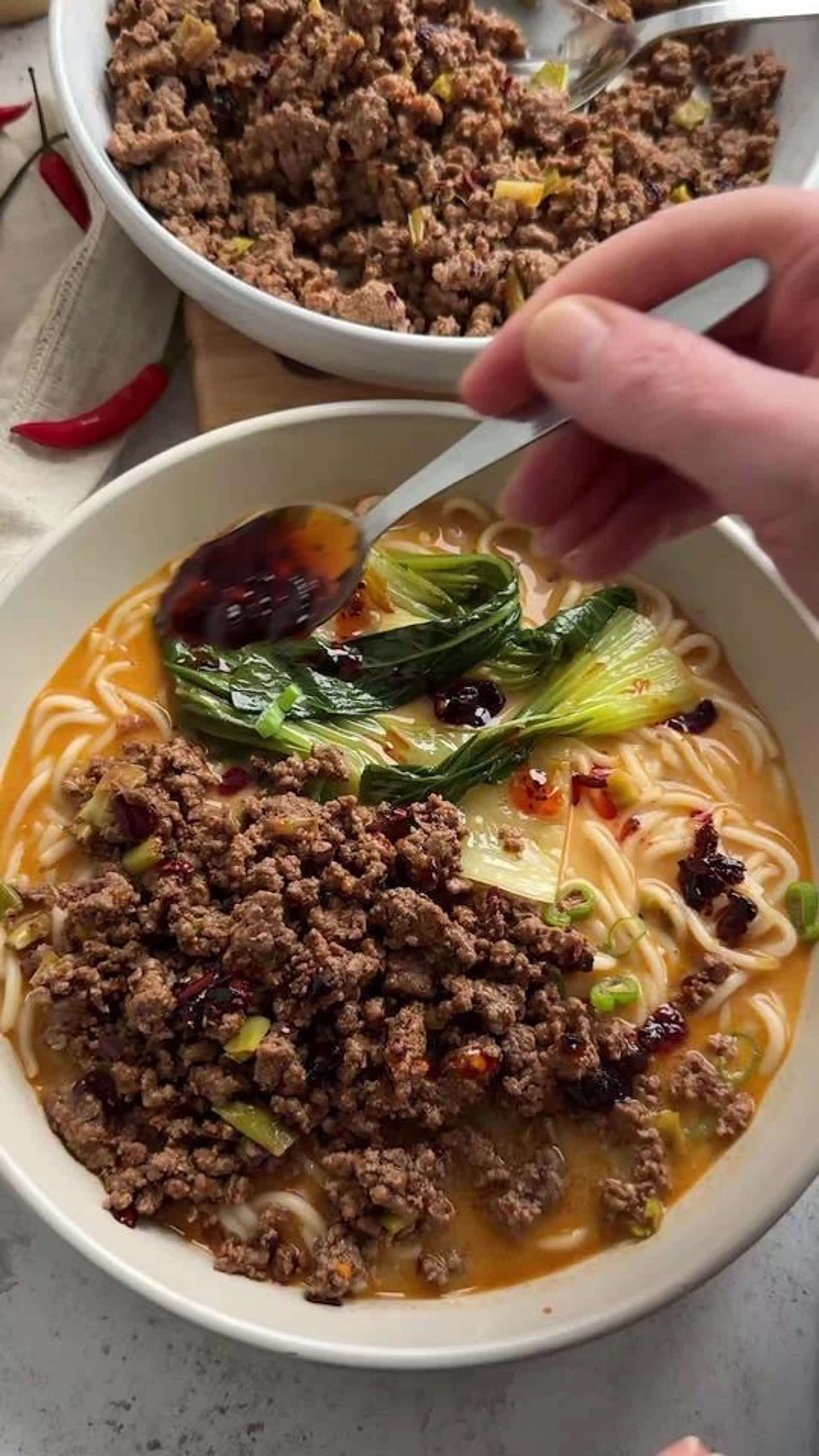 Chilli Beef Mince Noodles