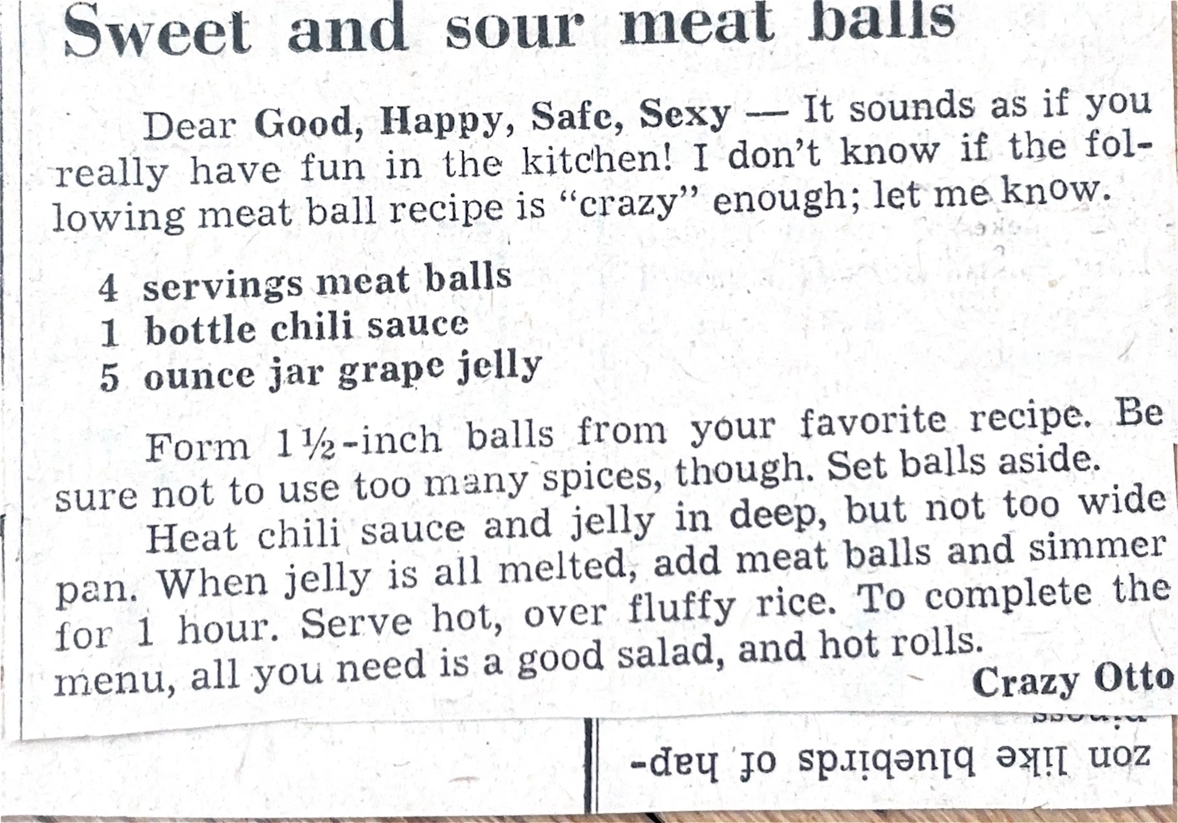 Sweet And Sour Meatballs