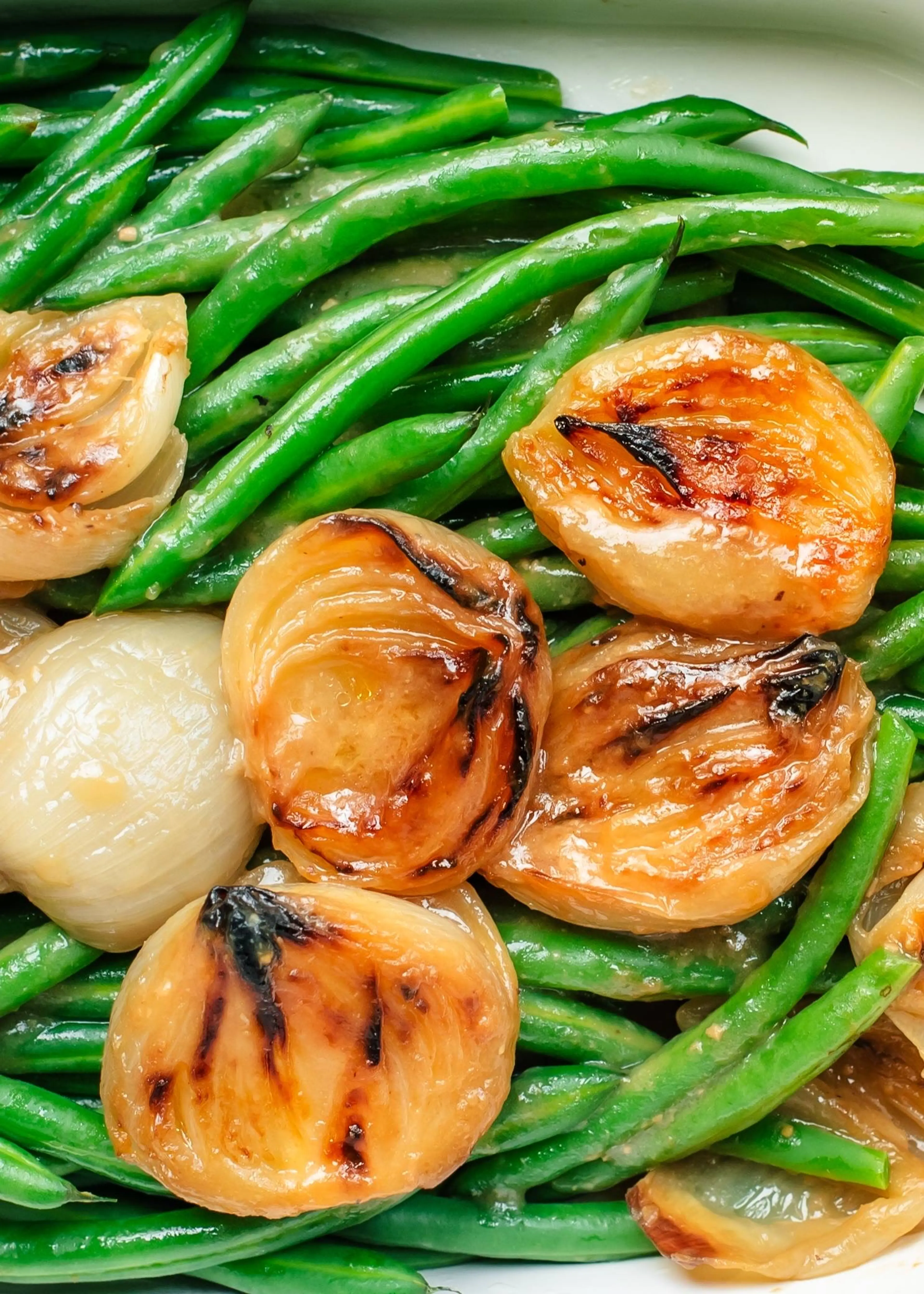 Green Beans with Miso Butter Braised Onions