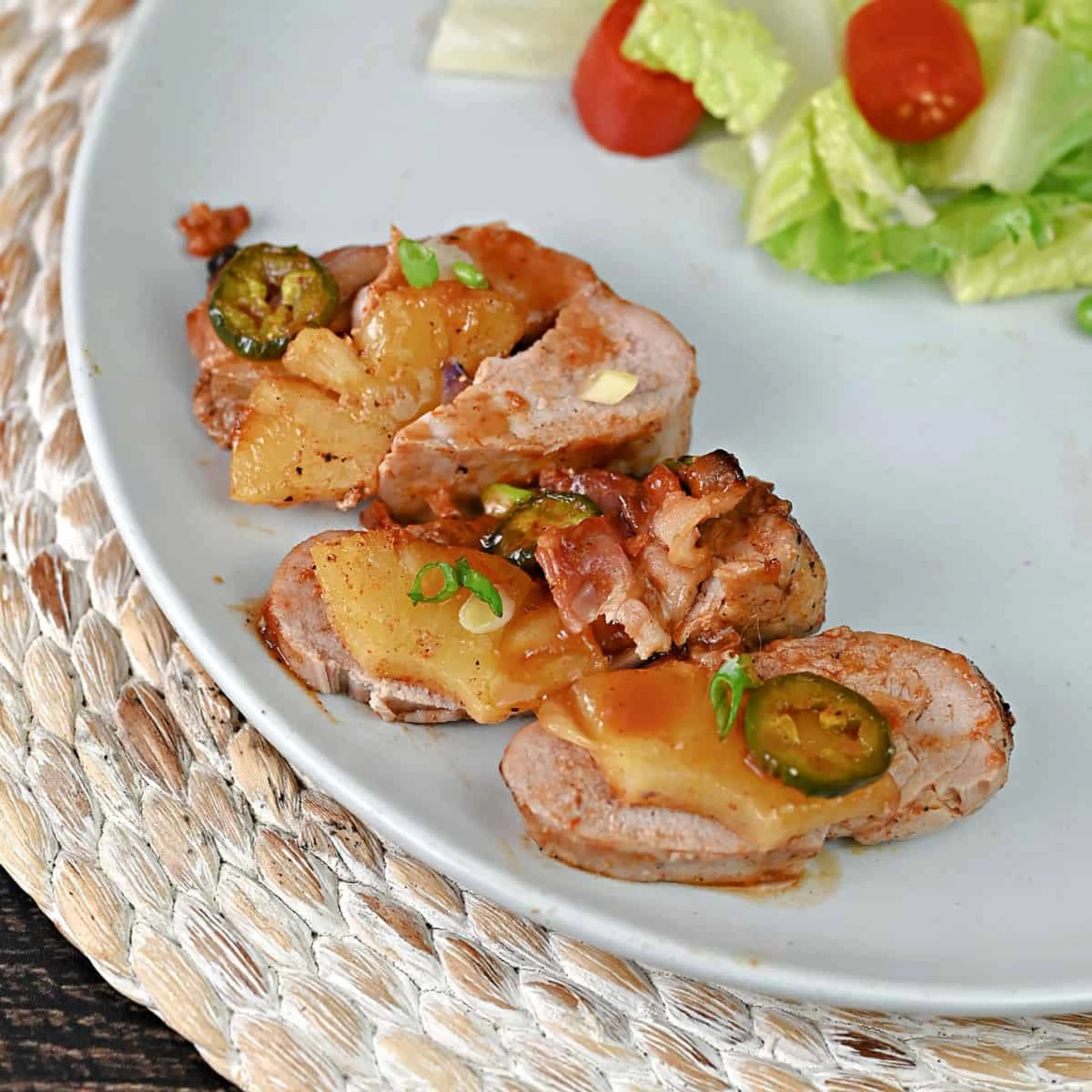 Hasselback Pork Tenderloin with Pineapple