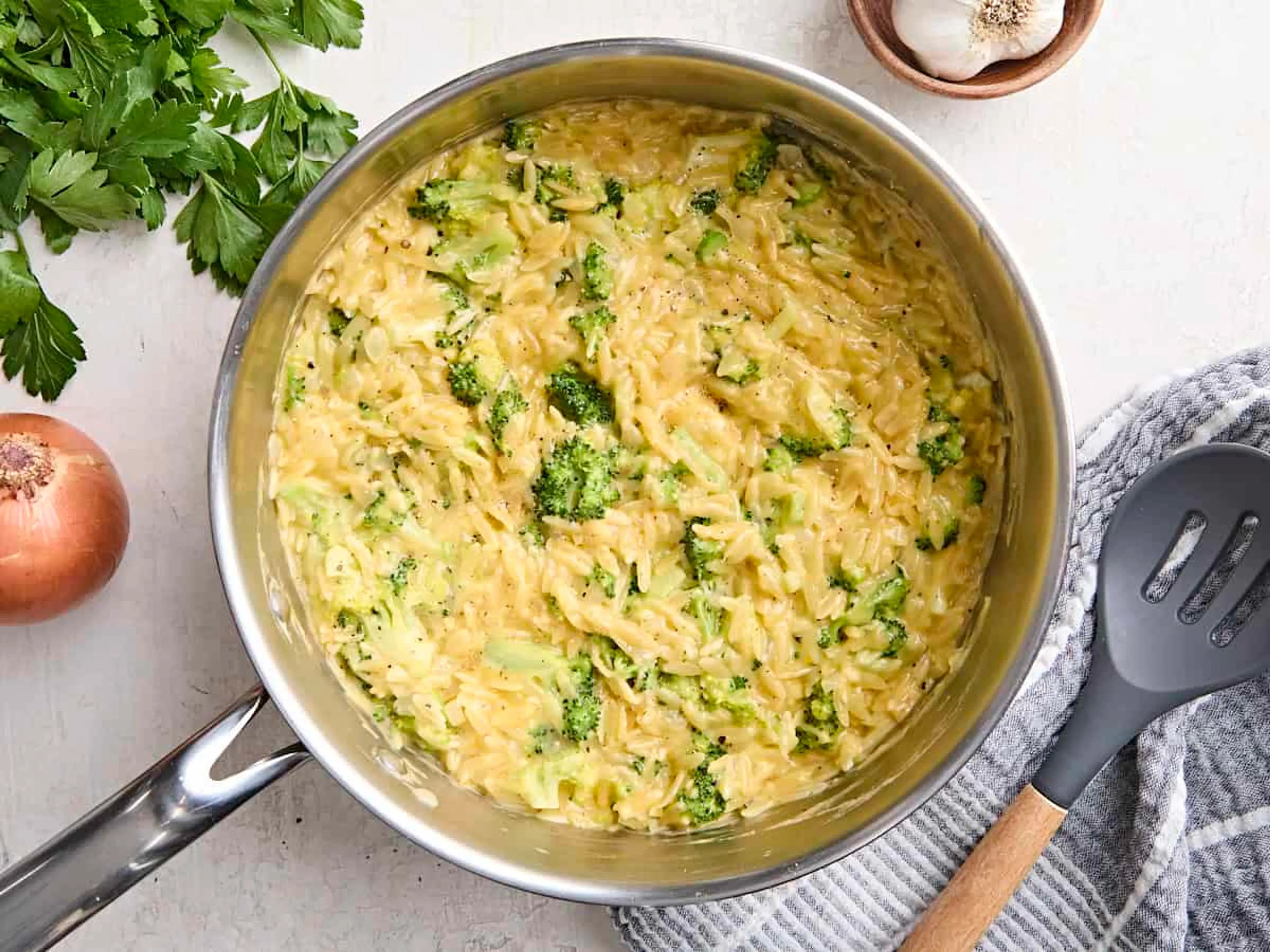 Broccoli Cheddar Orzo Recipe