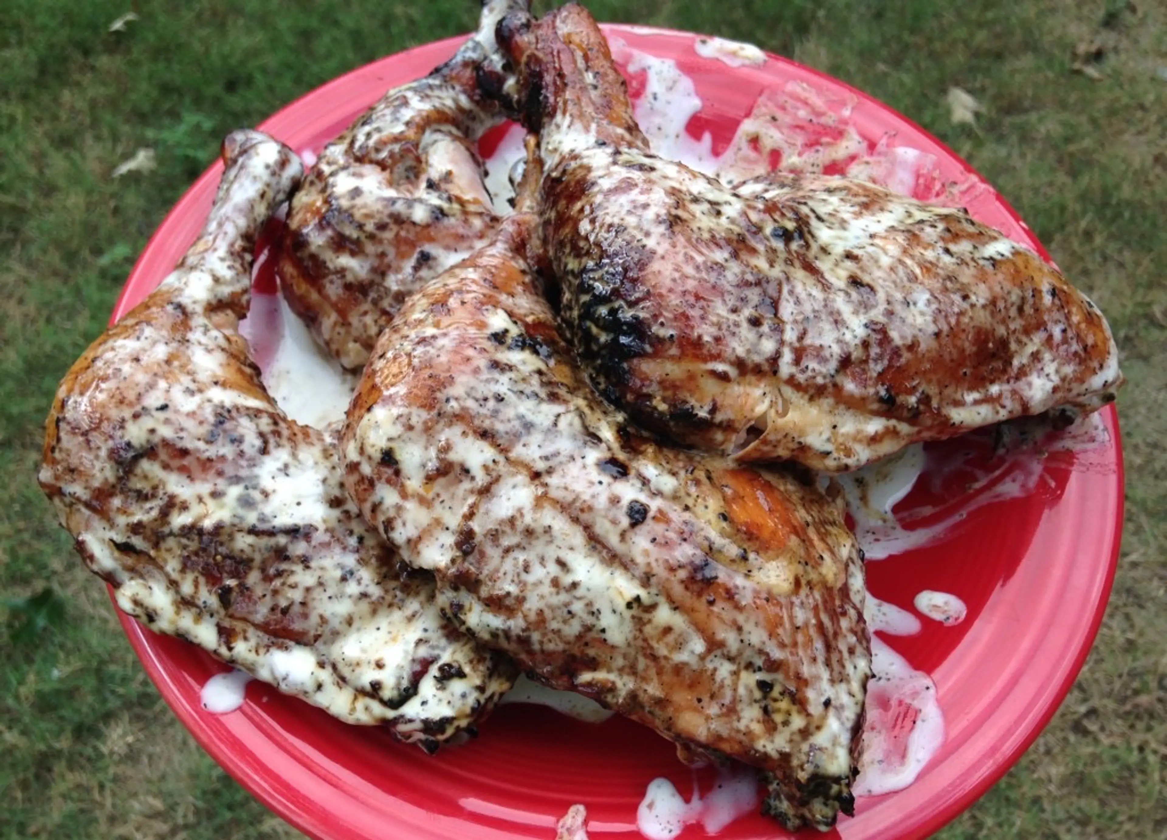 Alabama Smoked Chicken Quarters White BBQ Sauce