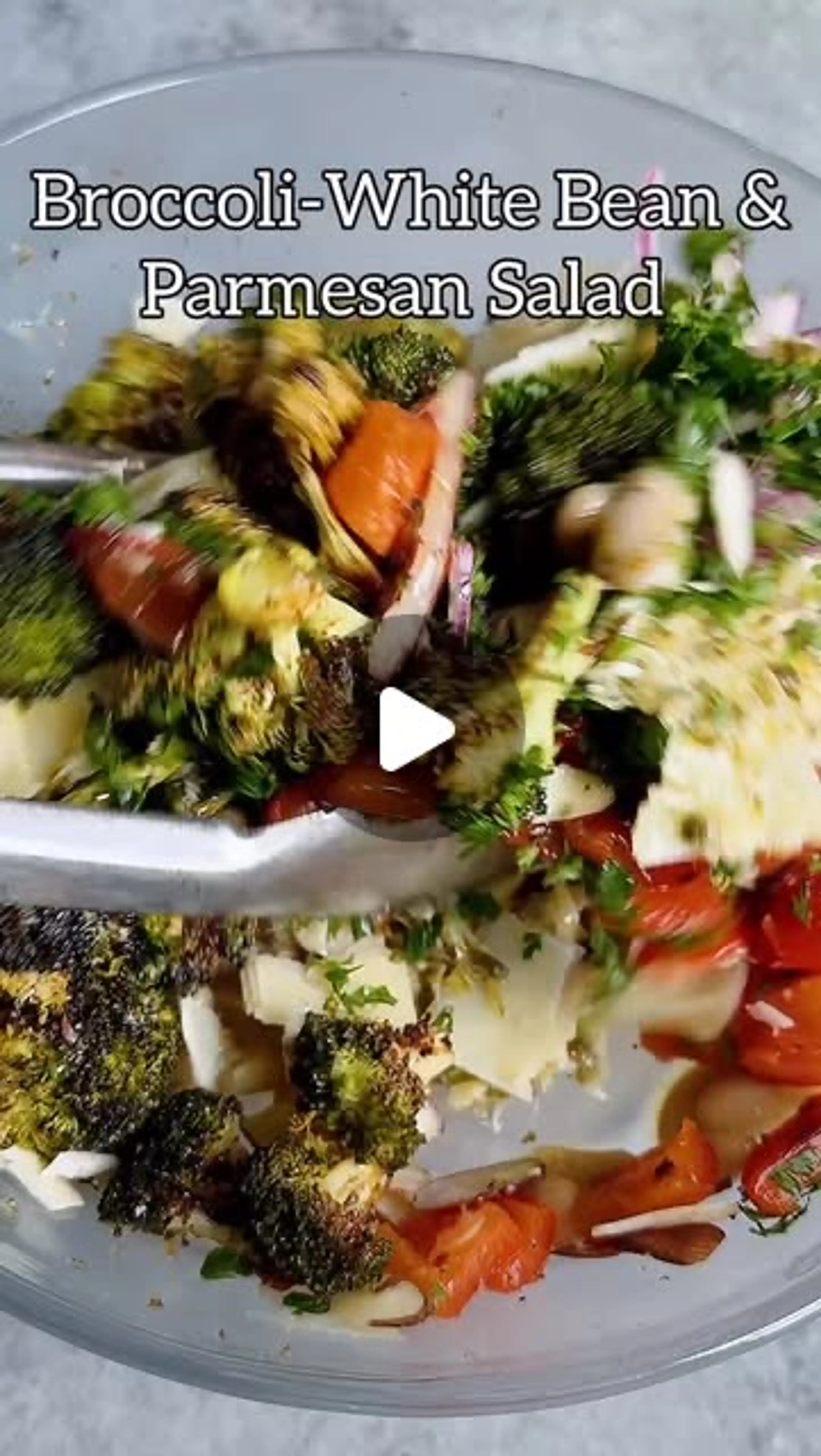 Roasted Broccoli, White Bean & Parmesan Salad with Lemon-cap