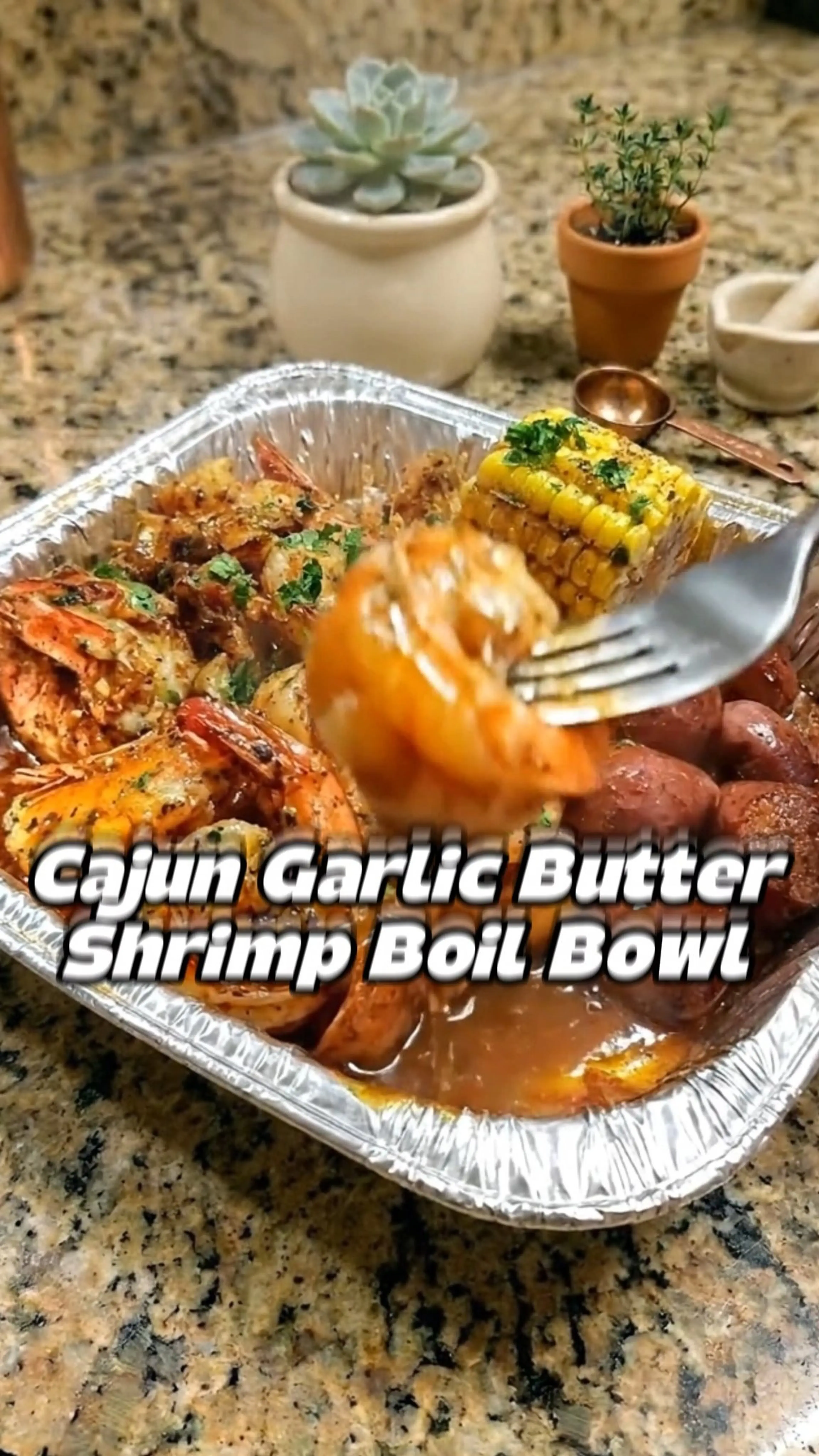 Cajun Garlic Butter Shrimp Boil Bowl