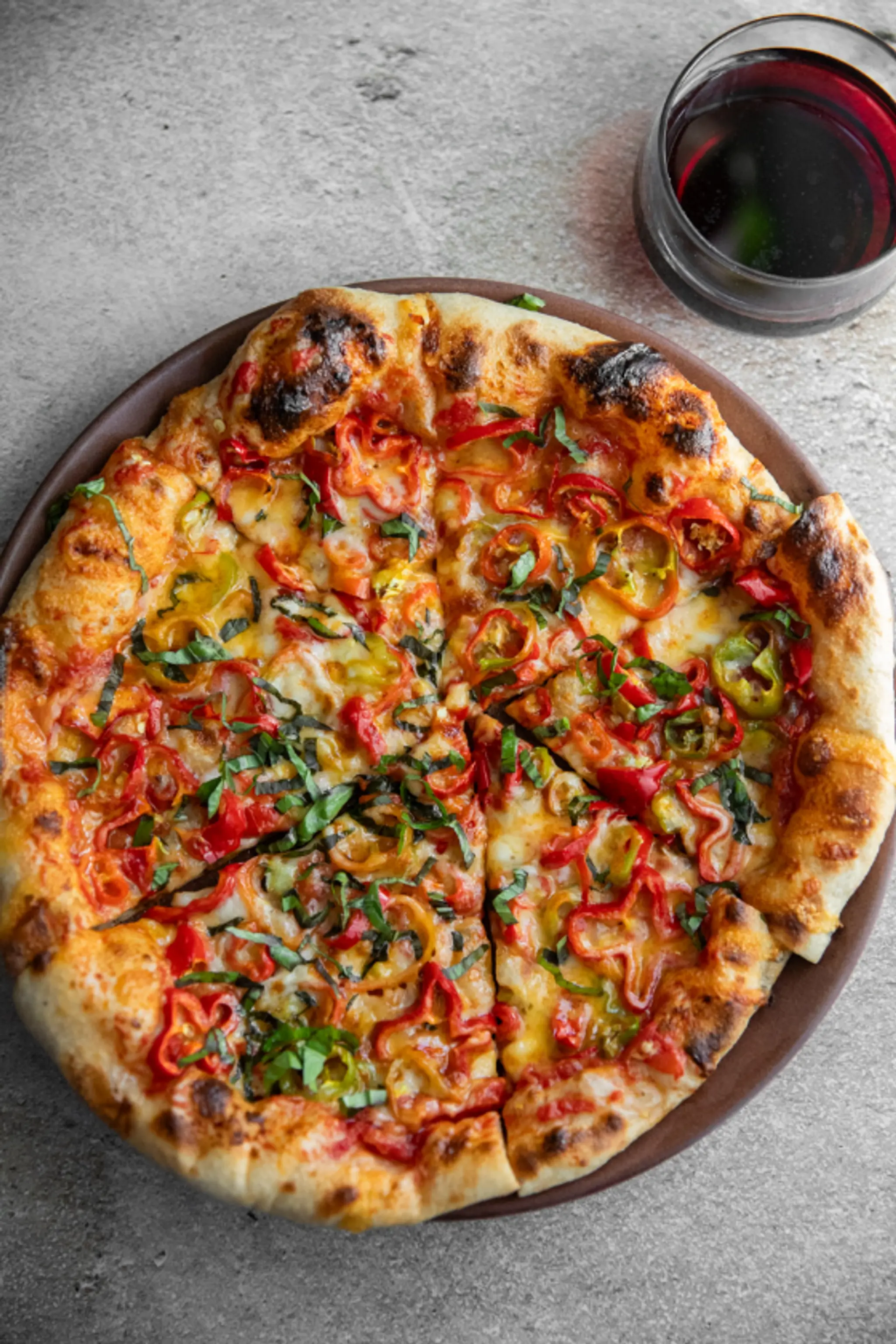 Chile-Sweet Pepper Pizza