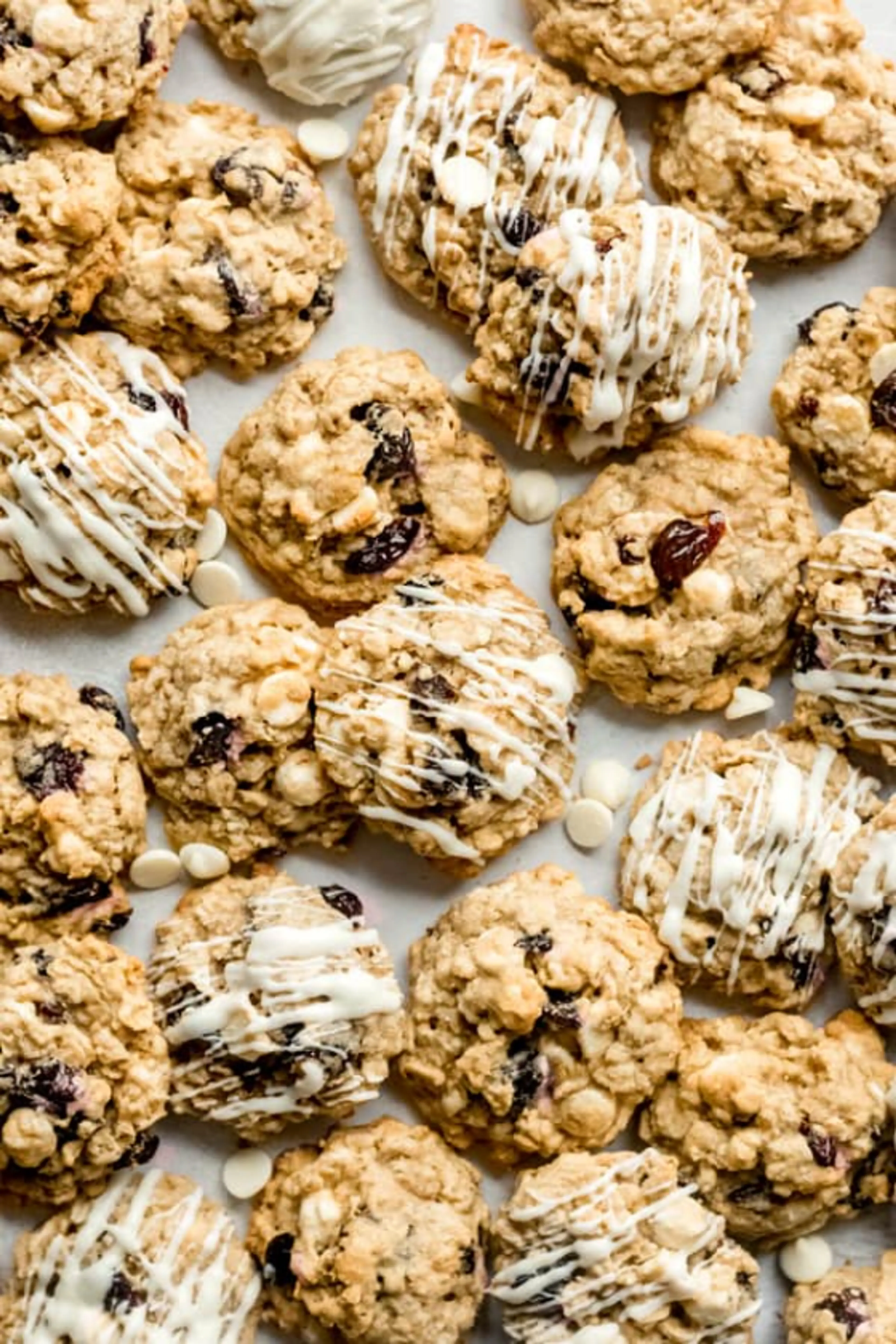 White Chocolate Chip And Cherry Oatmeal Cookies