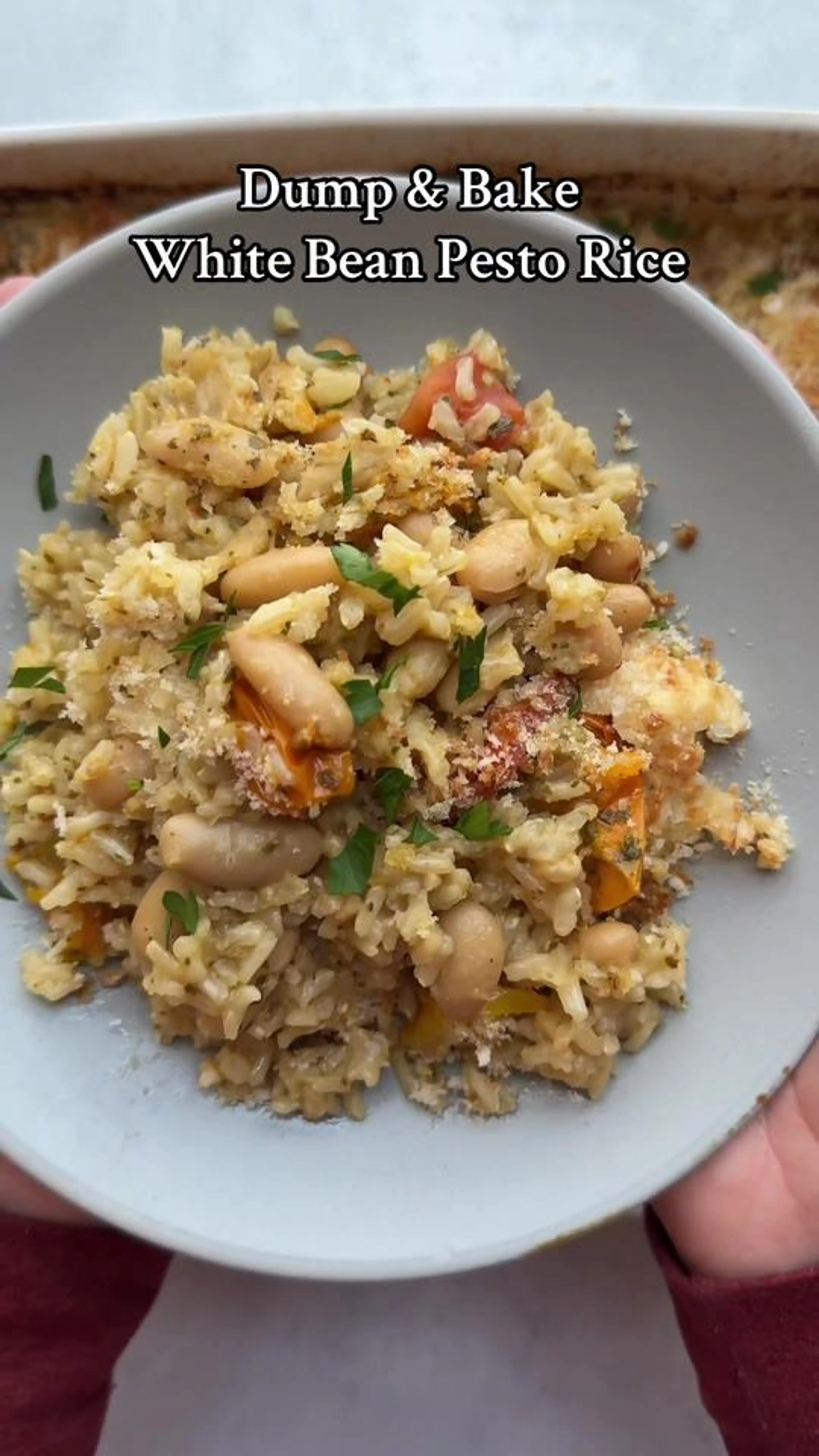 Dump & Bake - White Bean Pesto Rice