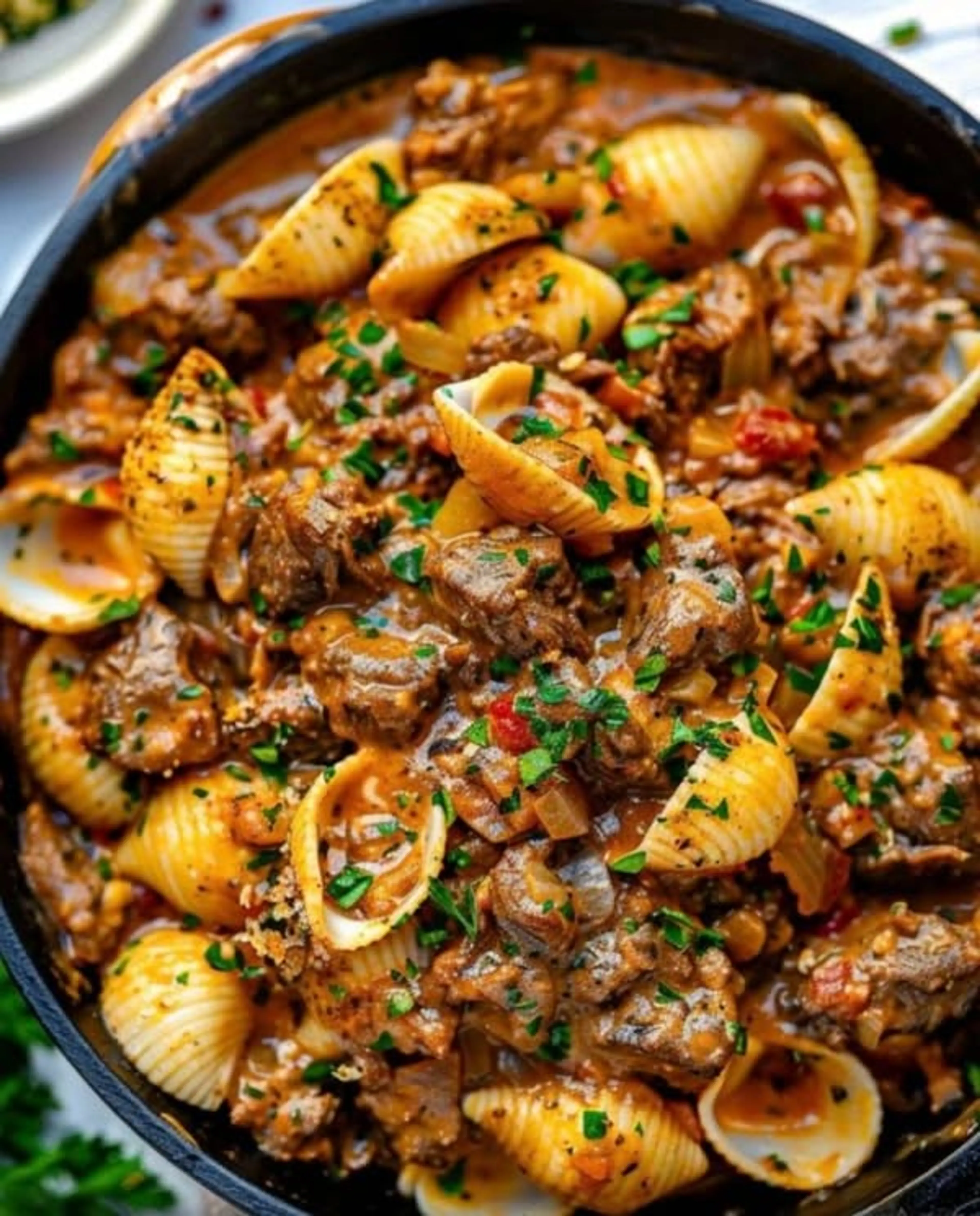 Decadent Beef and Pasta in Creamy Garlic Alfredo
