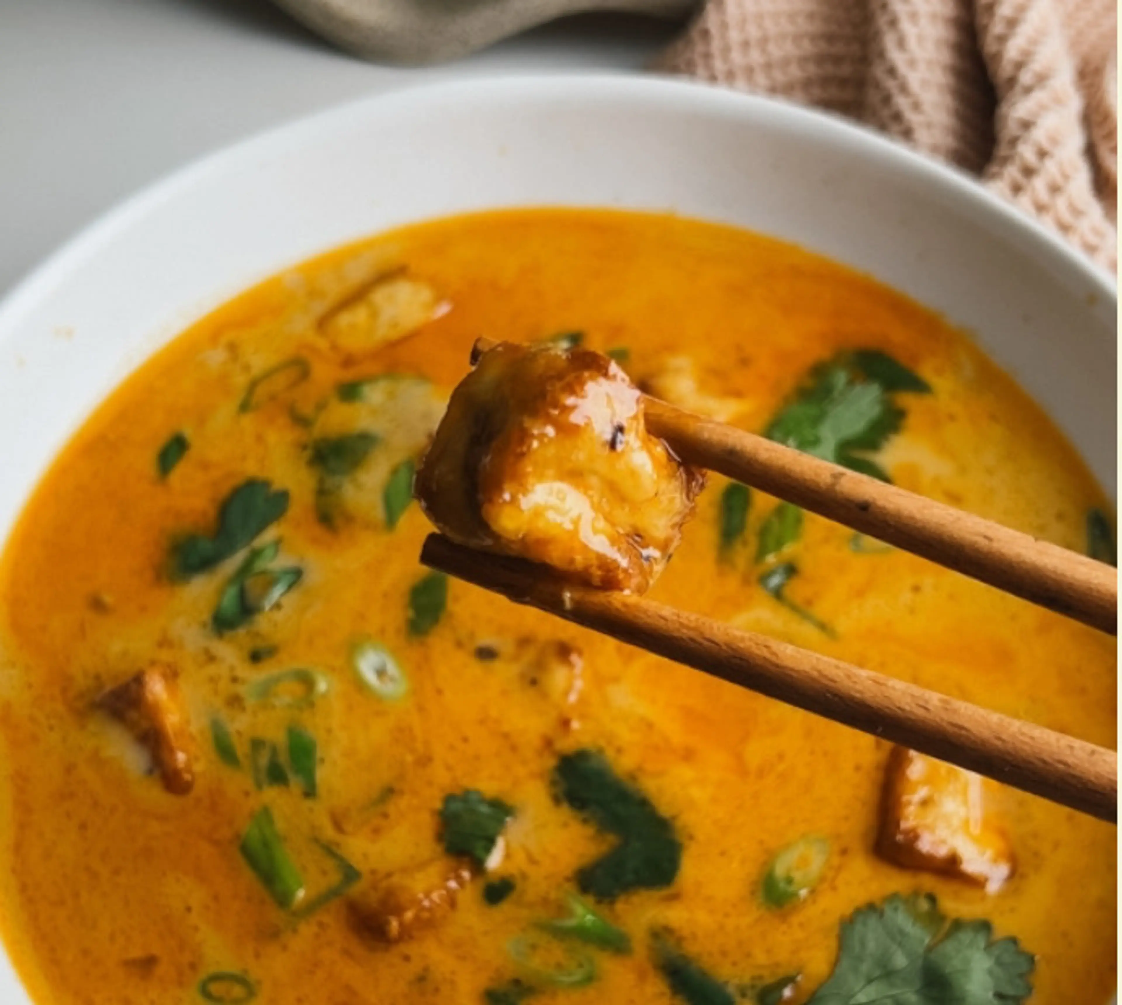 Tom Kha With Crispy Tofu