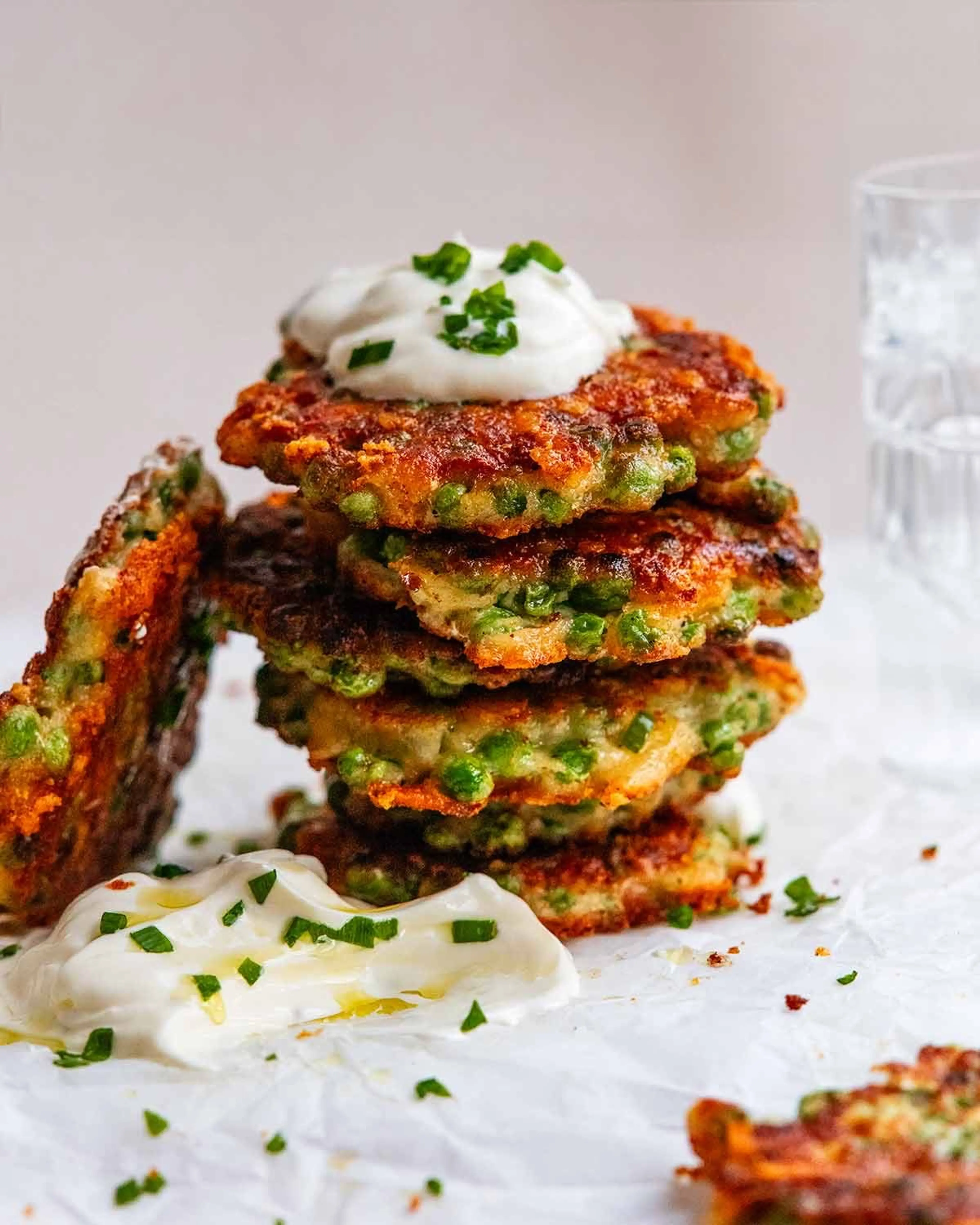 Crispy pea fritters - great emergency meal!