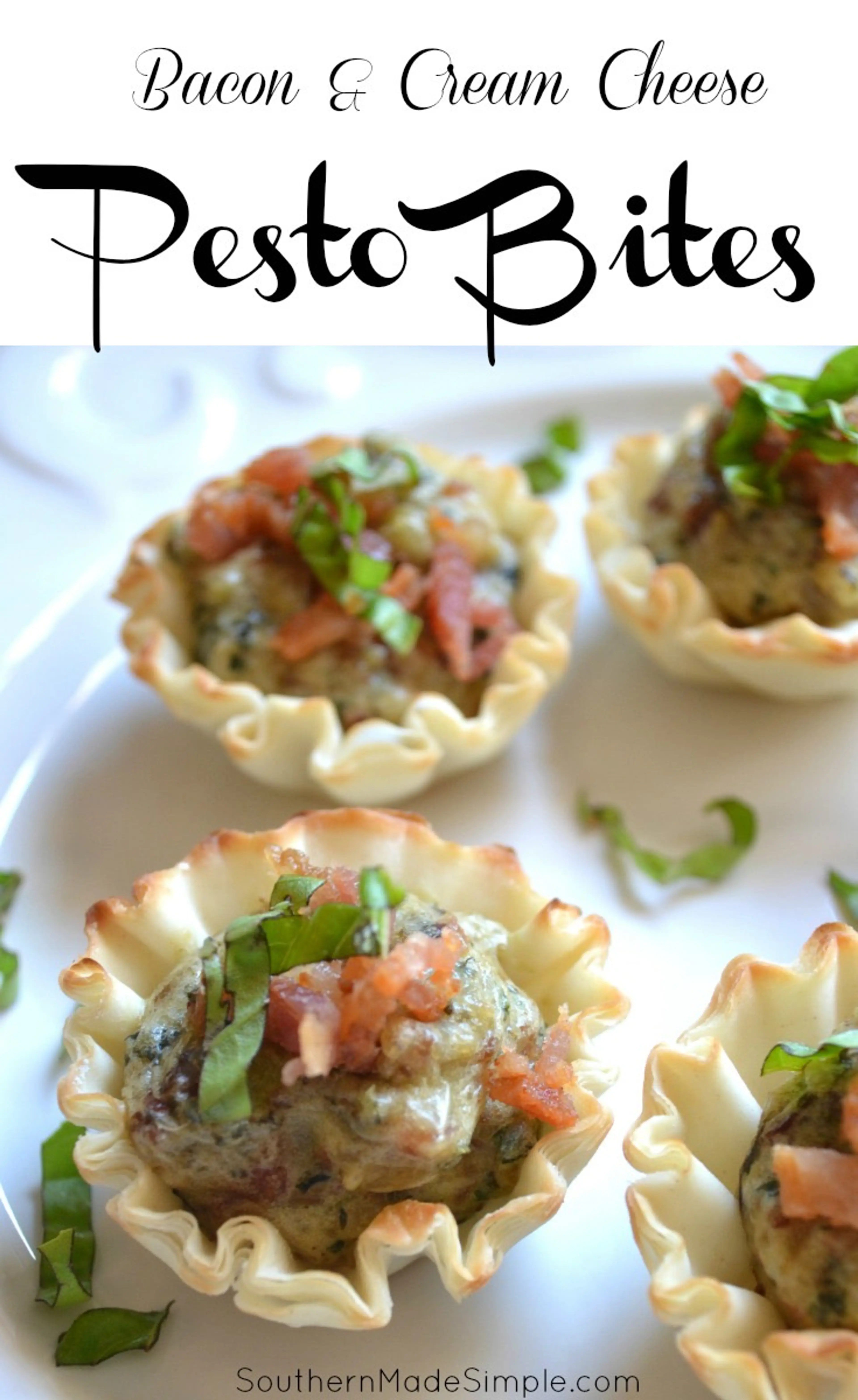 Bacon and Cream Cheese Pesto Bites