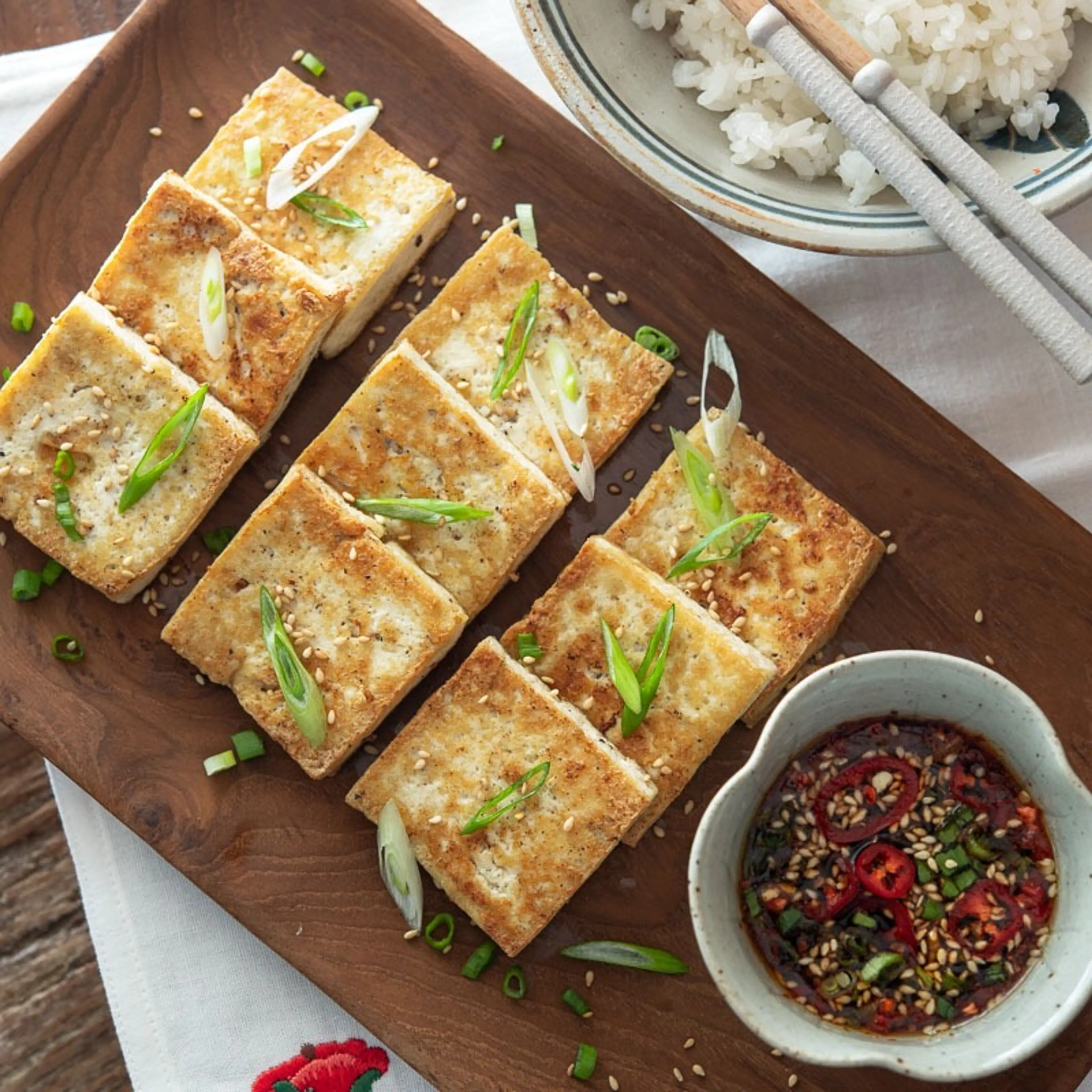 Crispy Korean Pan-Fried Tofu (Dubu Buchim)
