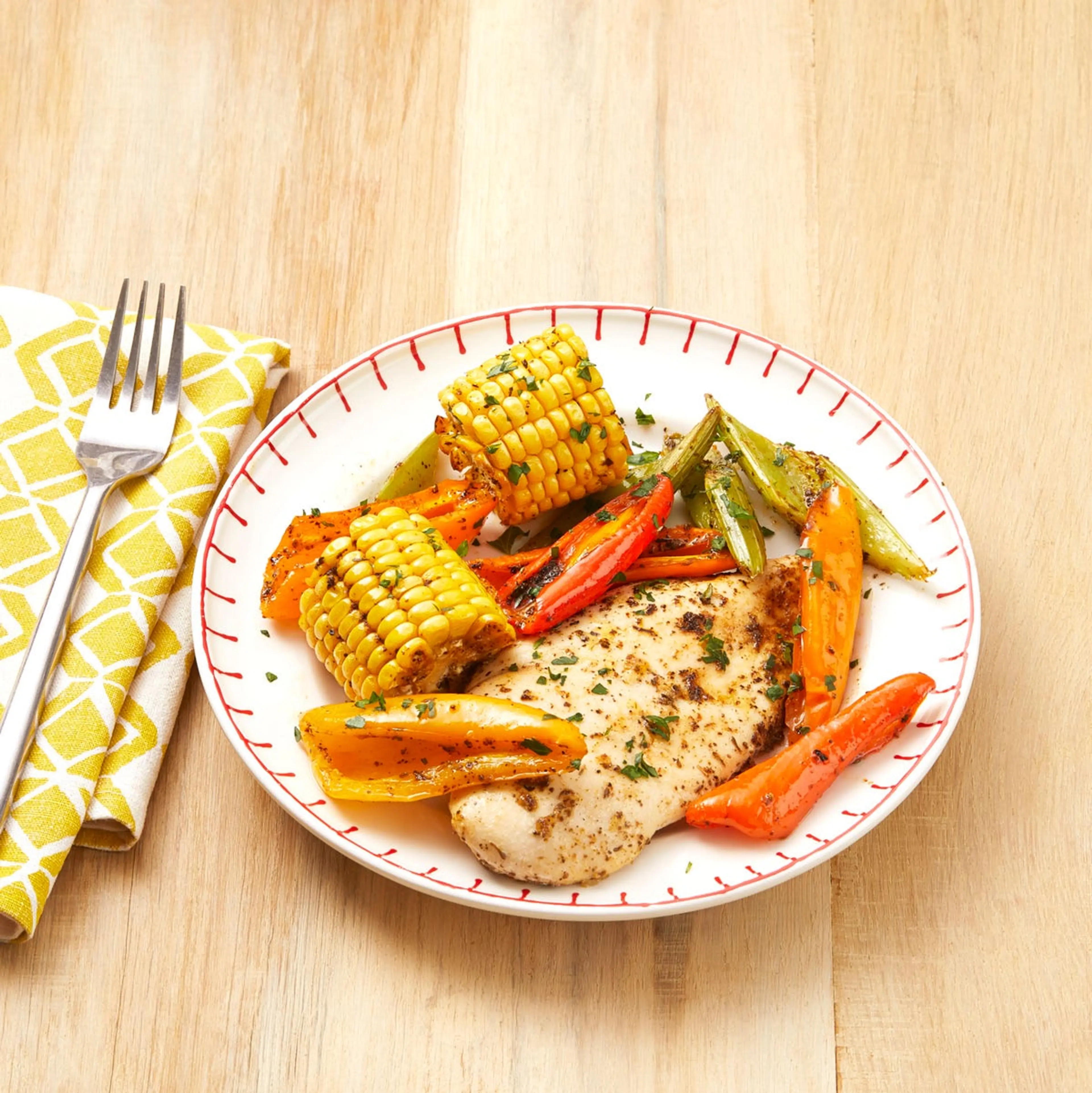 Sheet-Pan Cajun Chicken and Corn