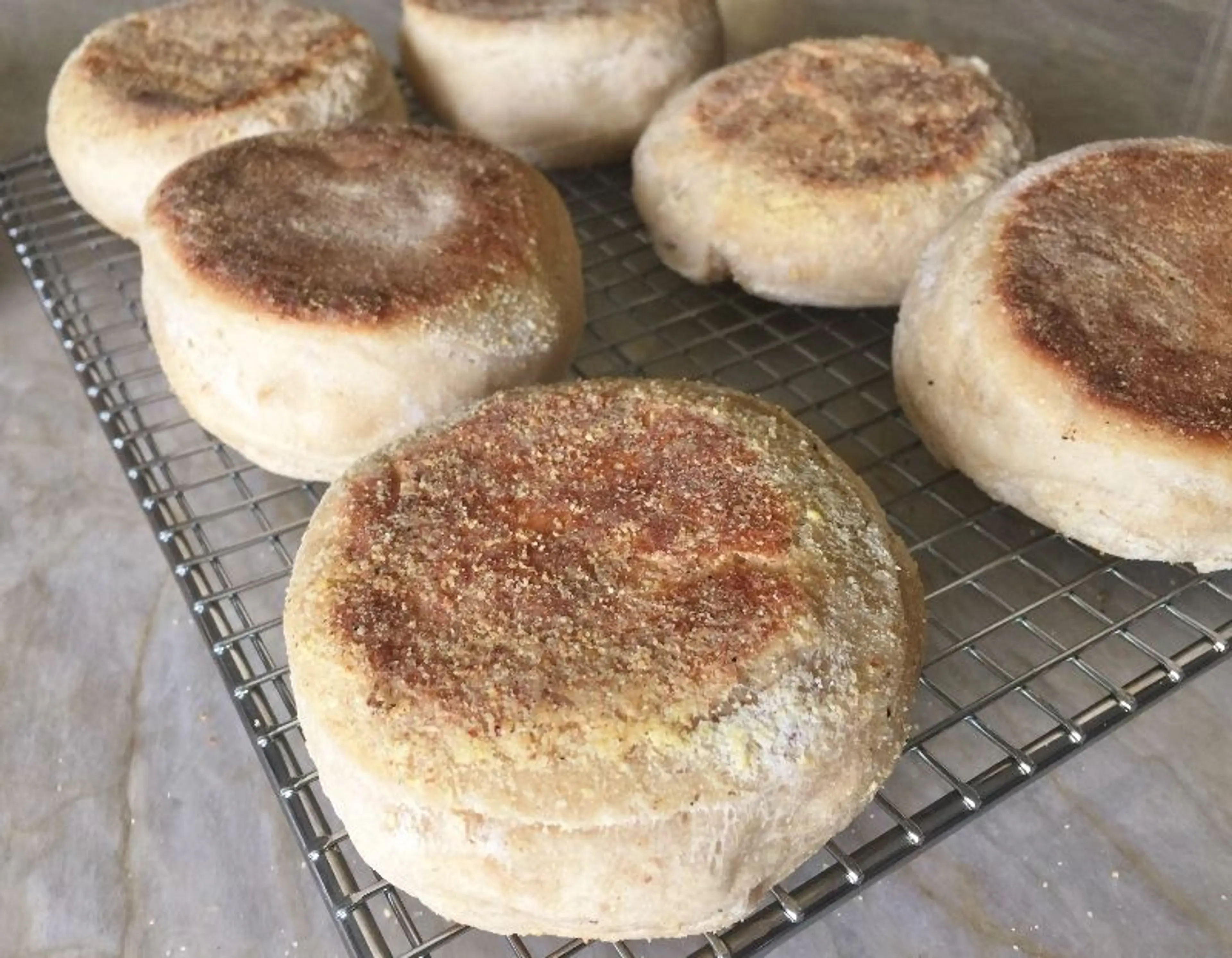 Sourdough Whole Wheat English Muffins