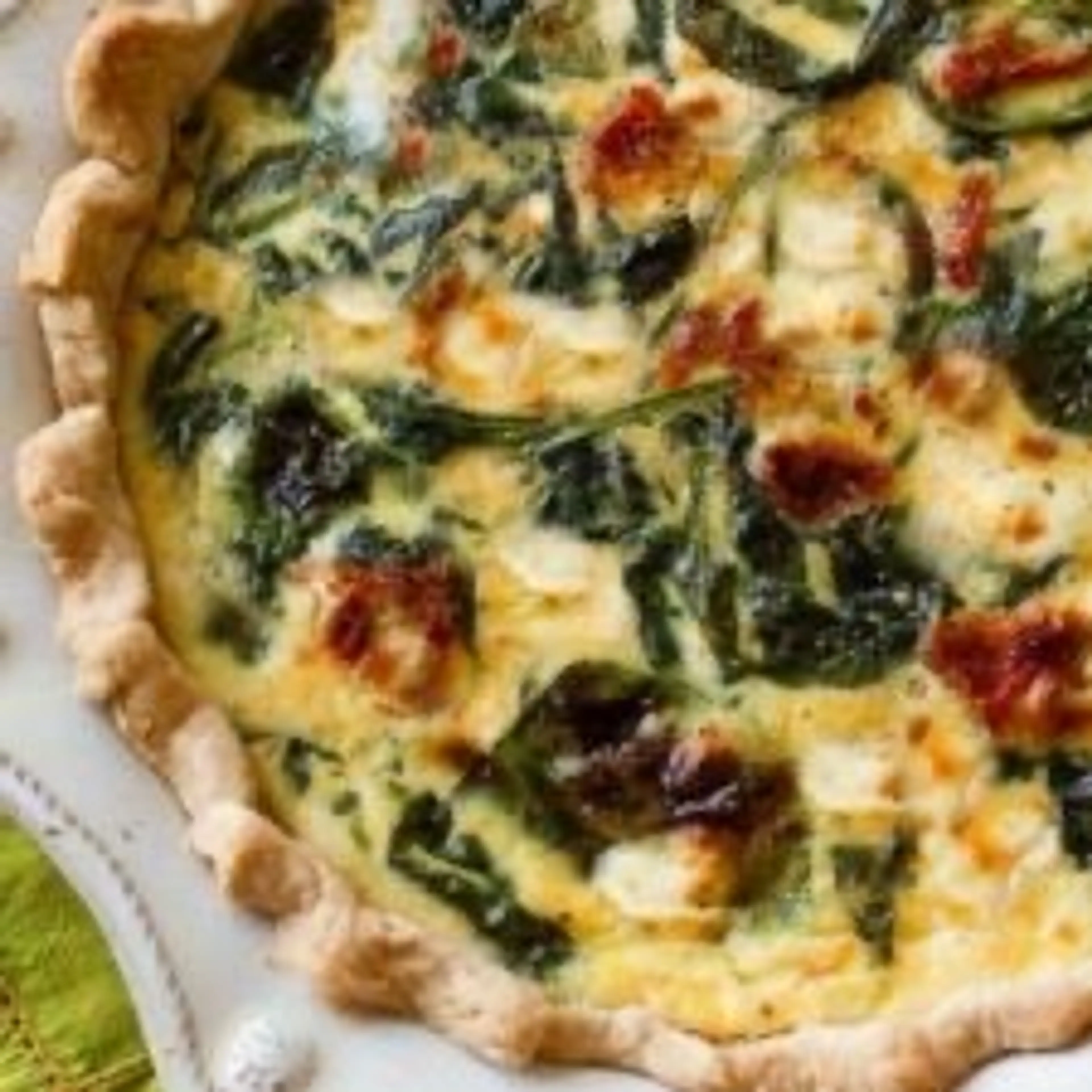 Goat Cheese Spinach & Sun-Dried Tomato Quiche