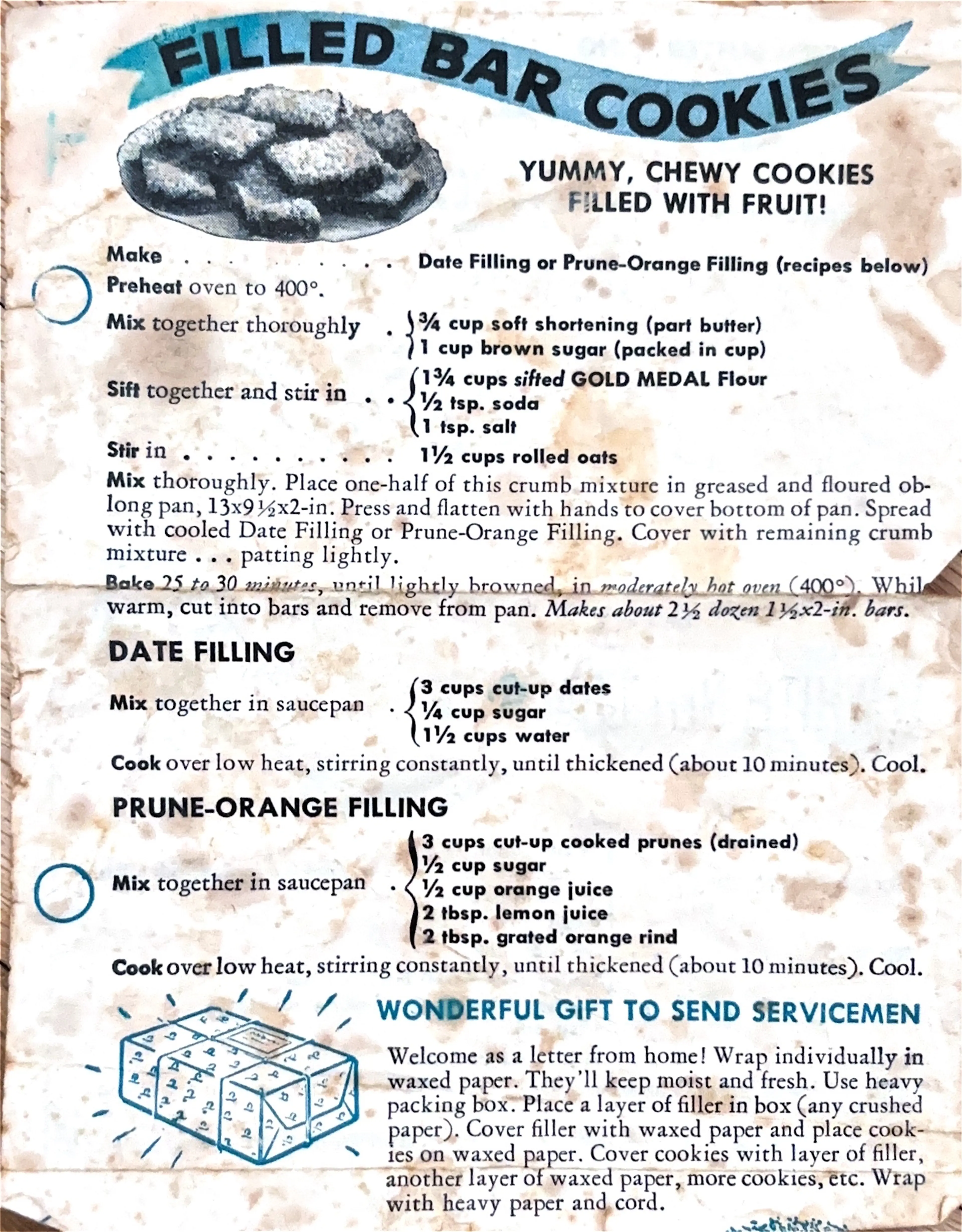 Filled Bar Cookies