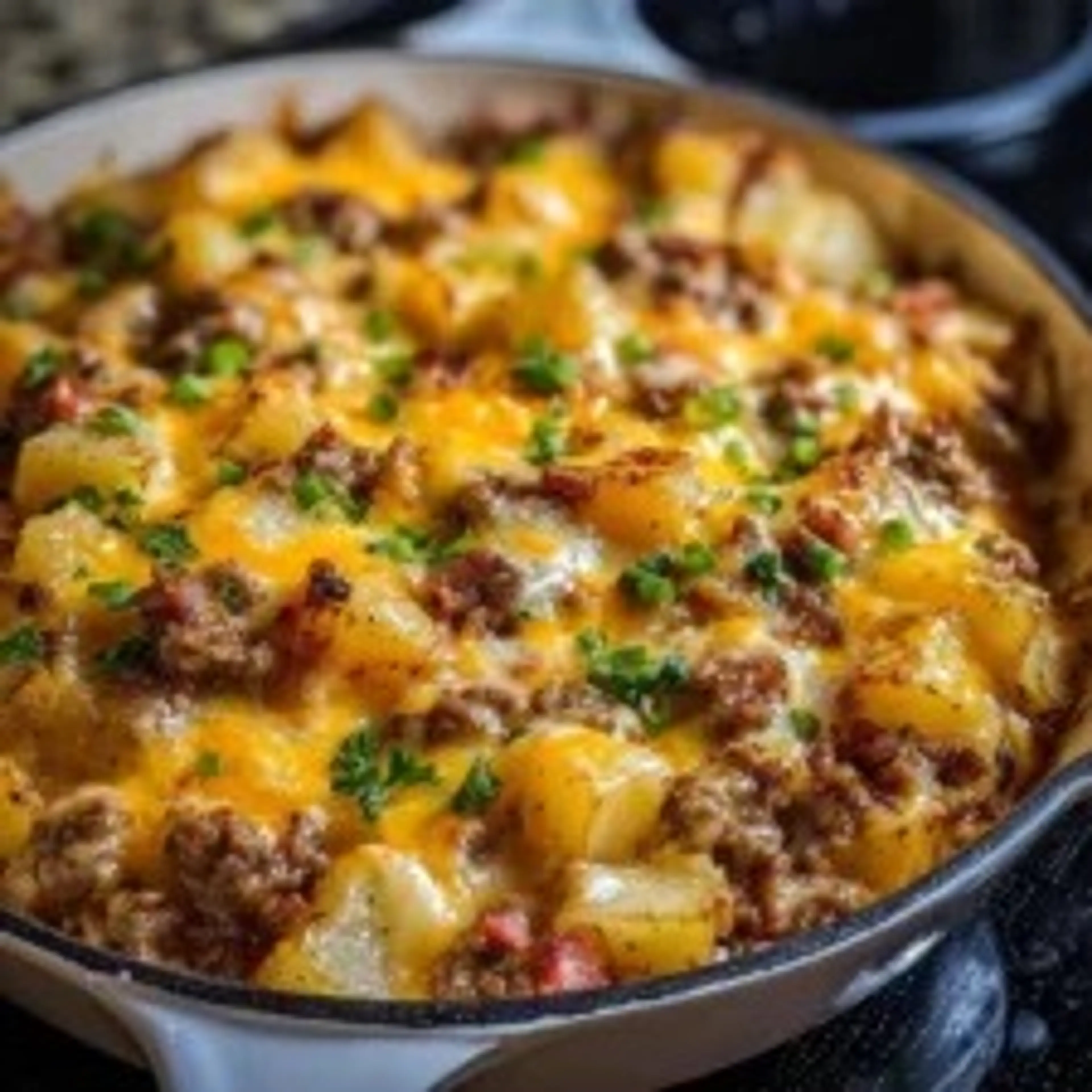 One-Pan Creamy Meat & Potato Skillet Recipe