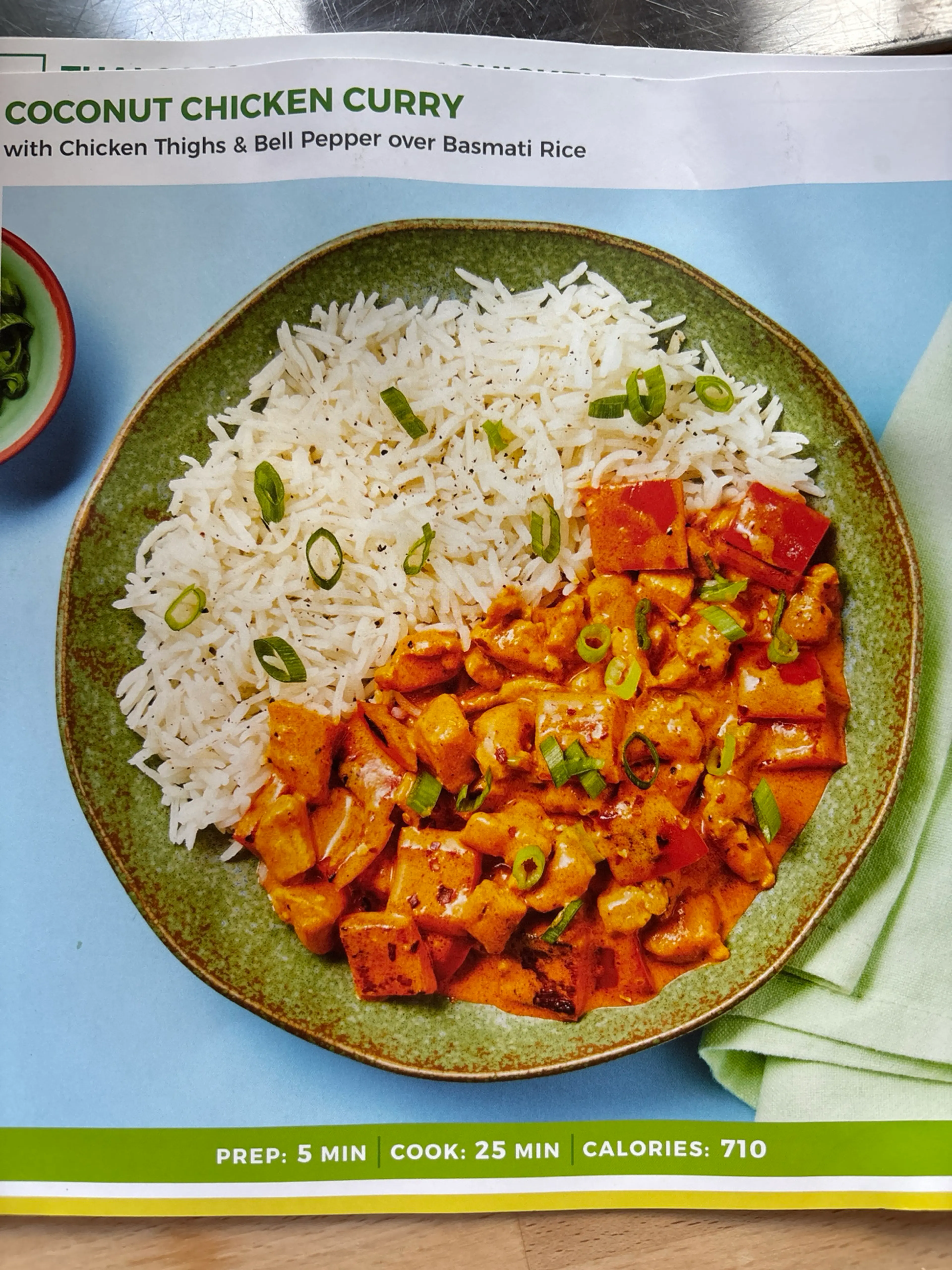 Coconut Curry Chicken with Bell Pepper over Basmati Rice