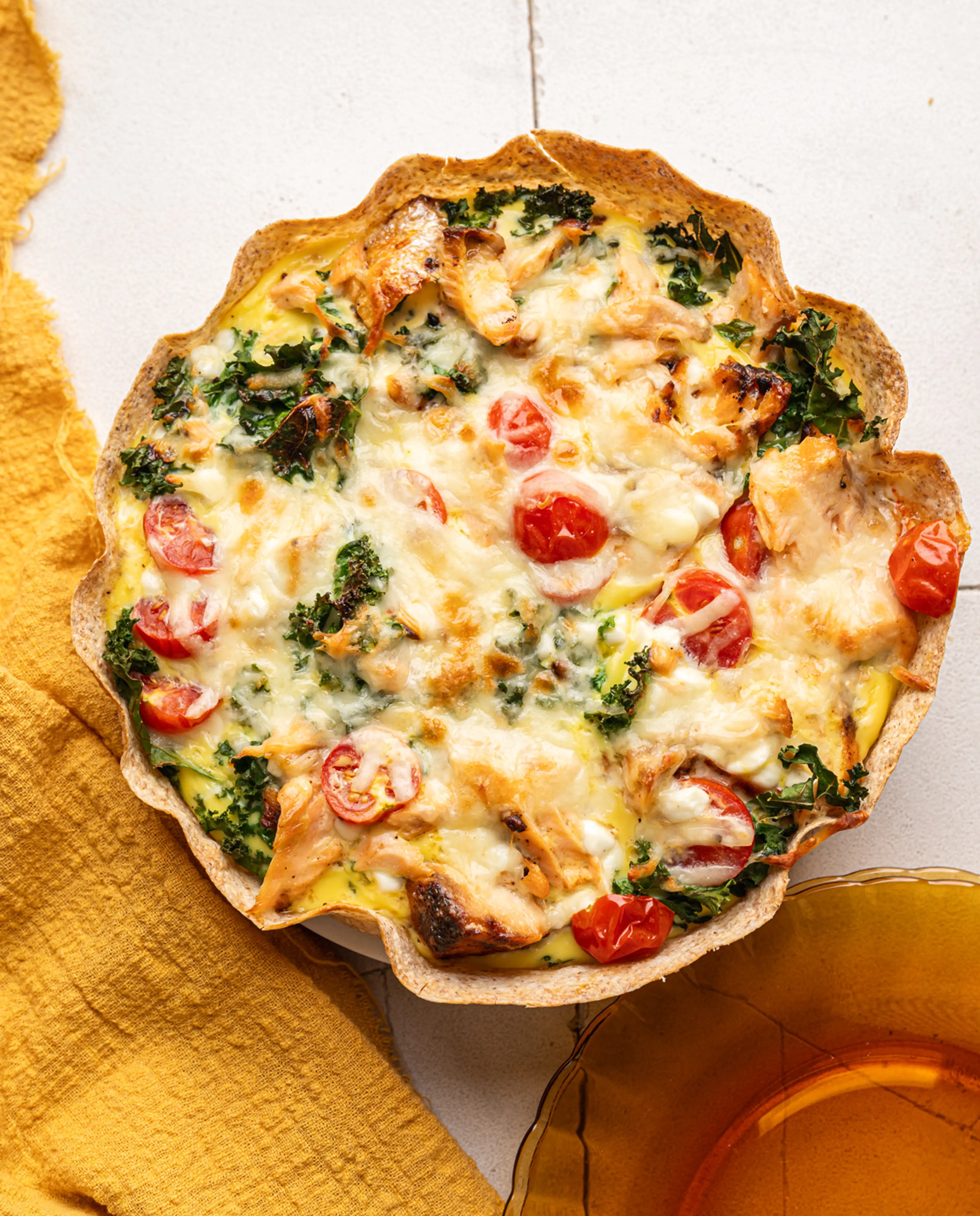 Healthy High Protein Tortilla Egg Quiche (with cottage chees