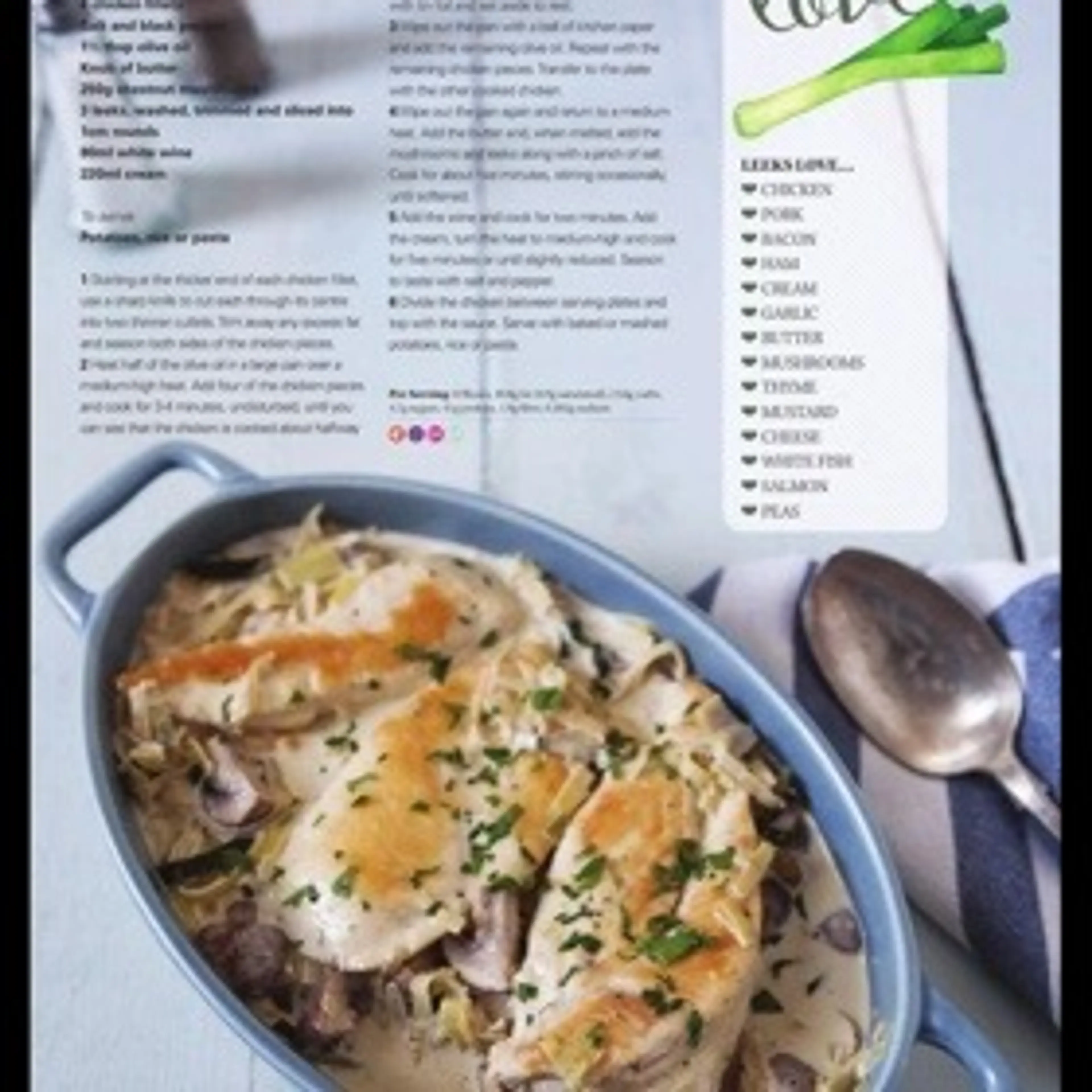 Leek and mushroom chicken