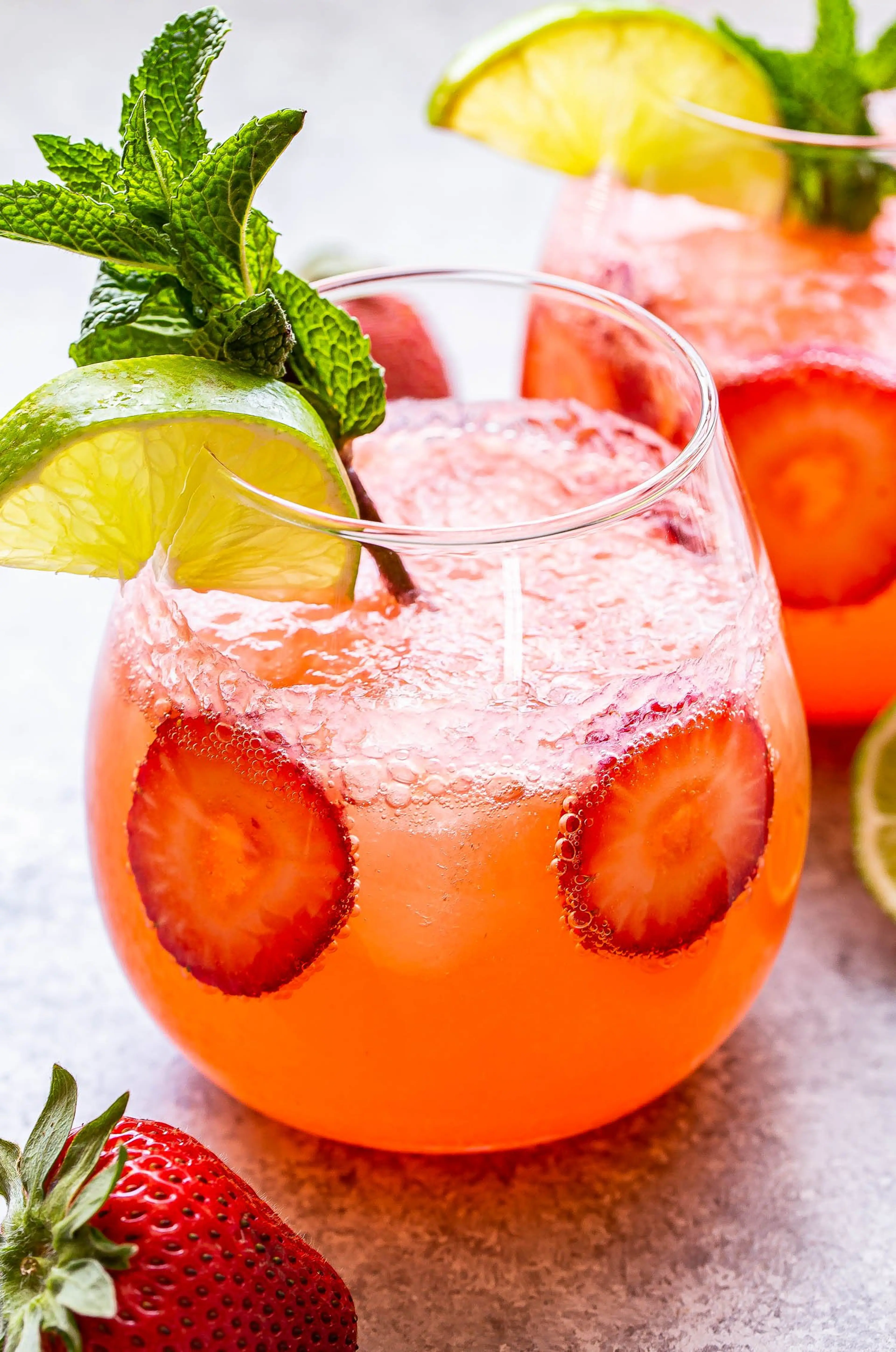 Strawberry Lime Vodka Smash