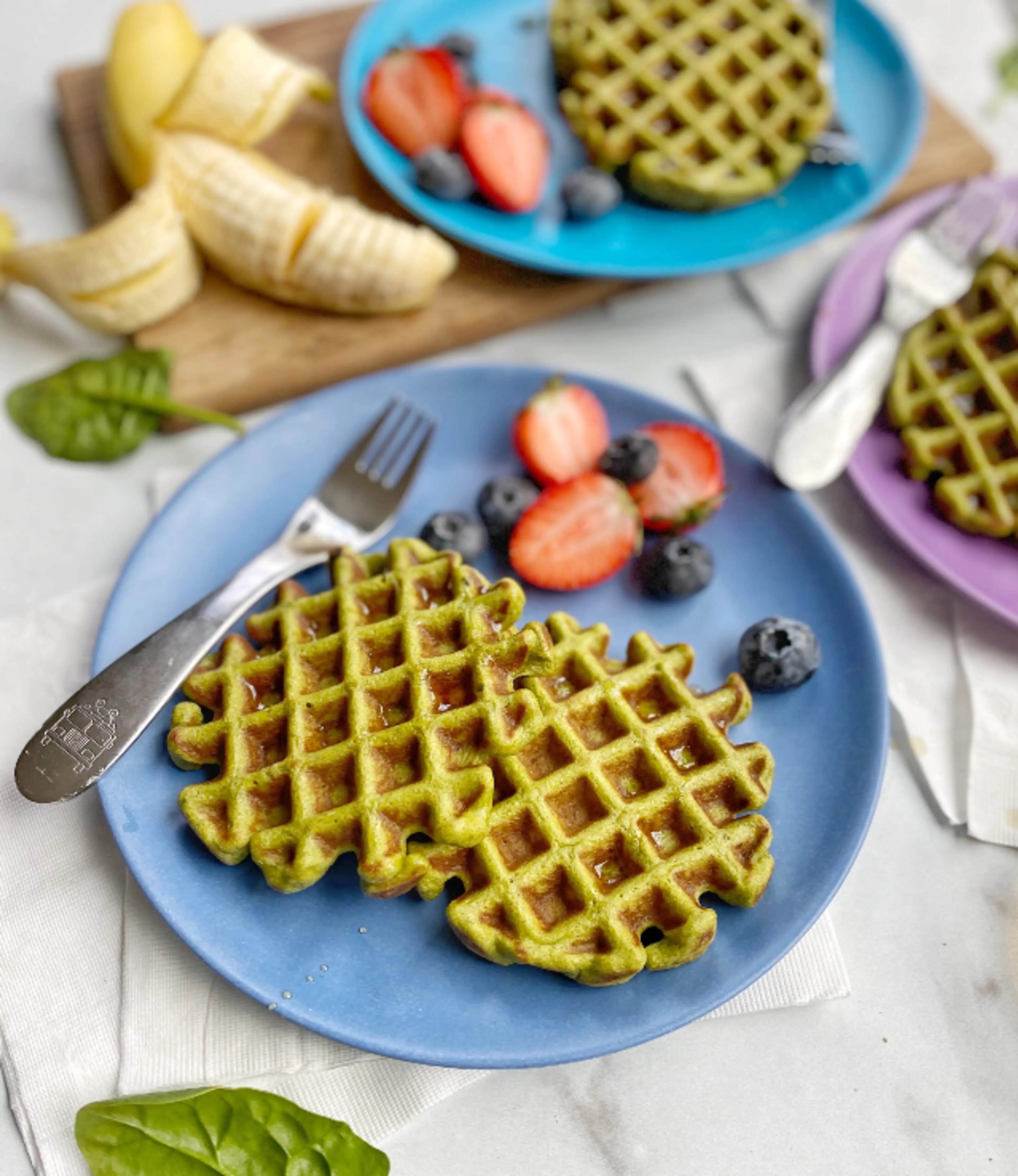 Spinach Banana Waffles
