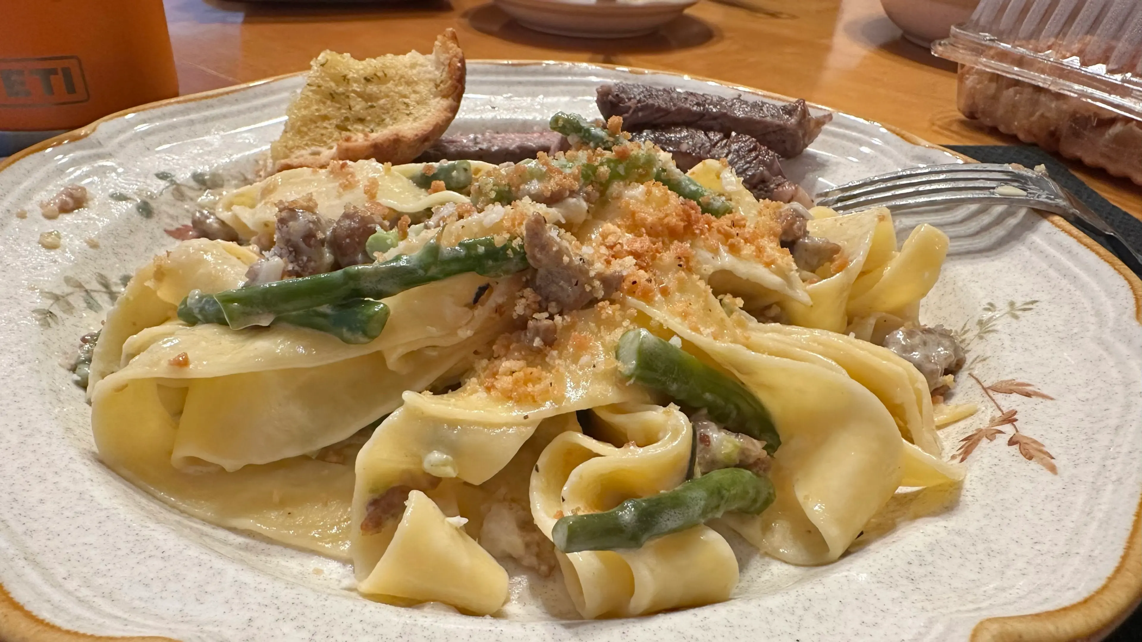Sausage and Asparagus Pappardelle