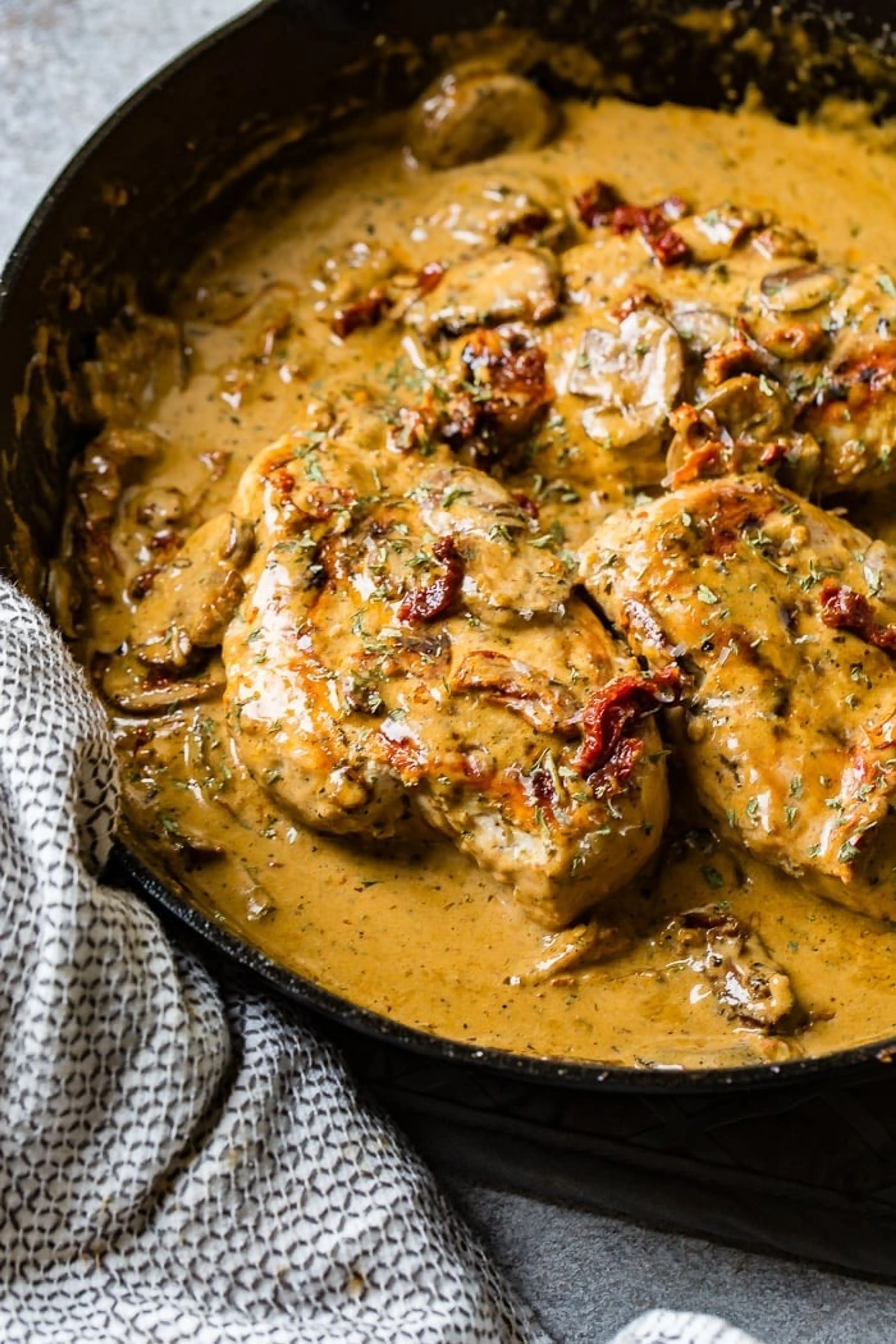 Quick and Easy Creamy Herb Chicken with Sun-Dried Tomatoes