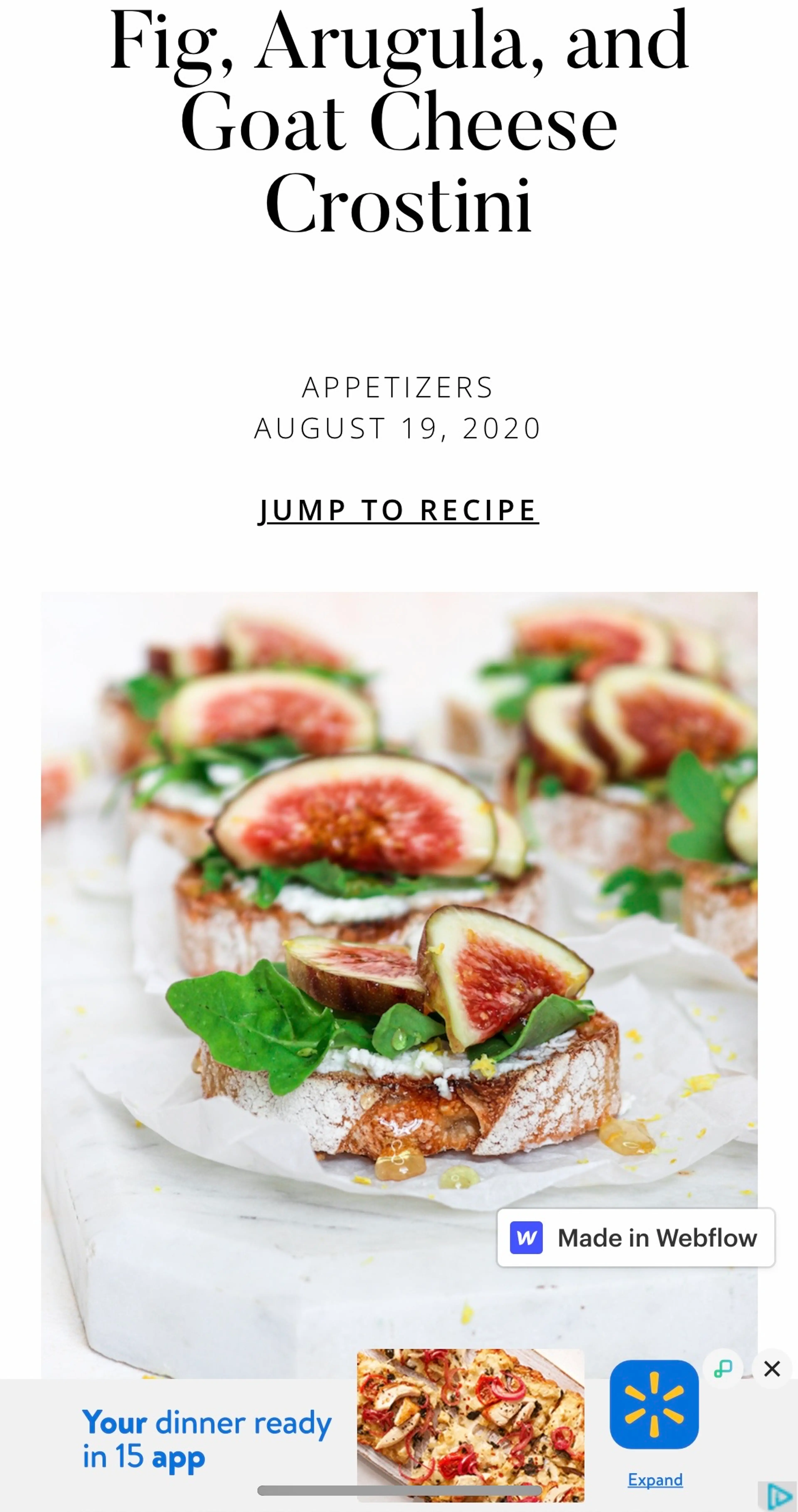Caramelized Fresh Figs and Goat Cheese Crostini