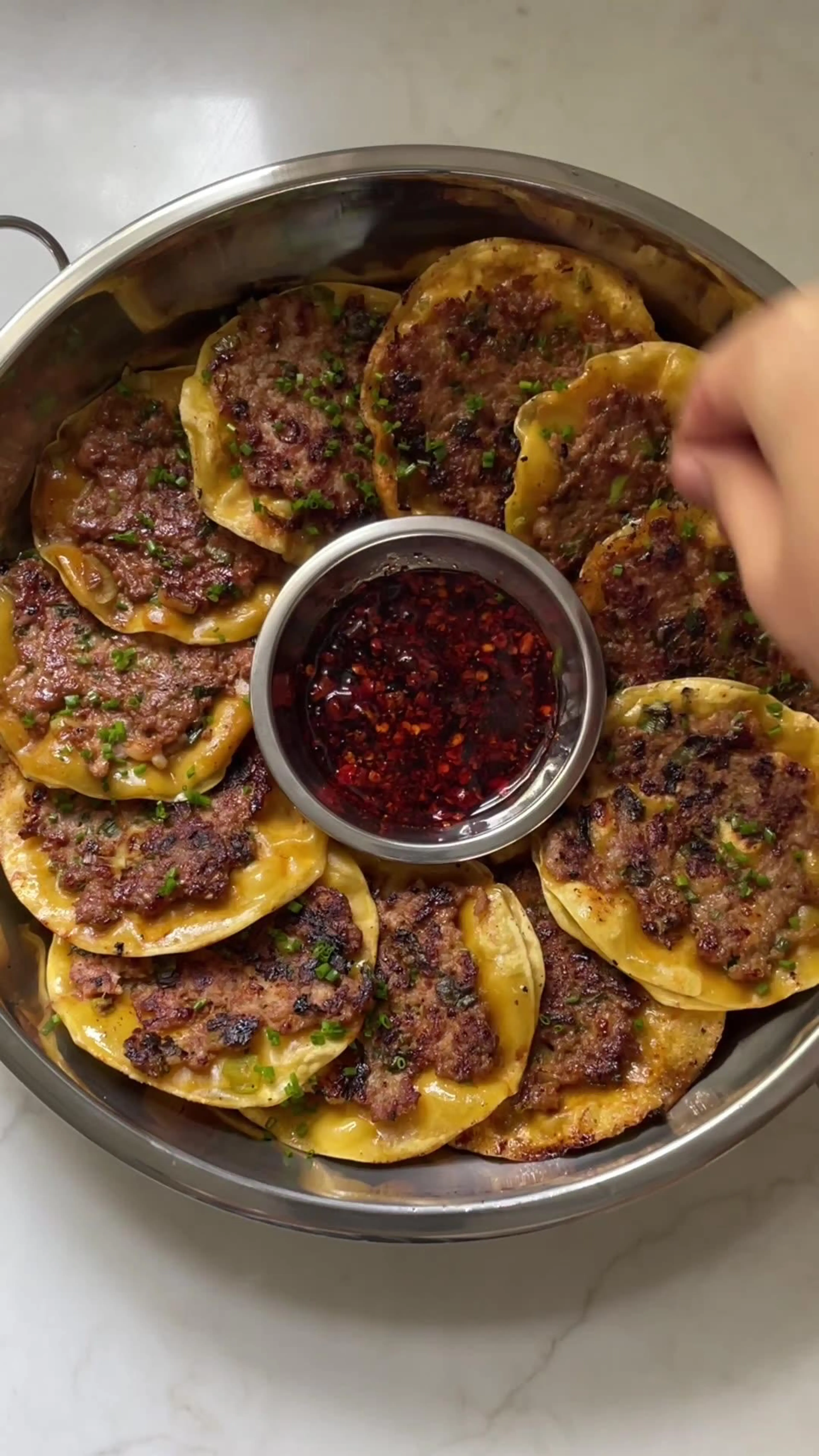 Full Recipe Here! Https://tasty.co/recipe/smashed-gyozas